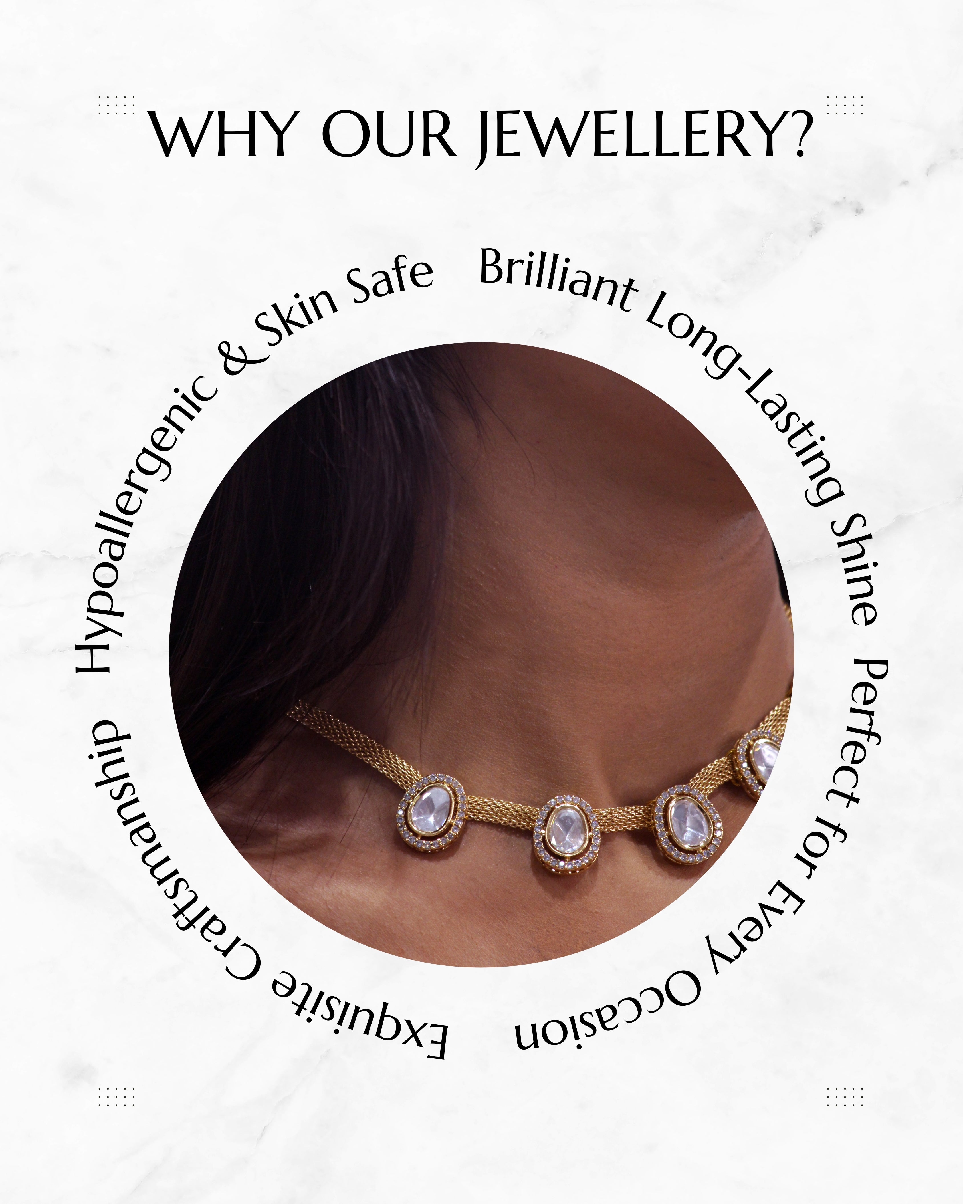 Anokhi Mesh Oval kundan Necklace