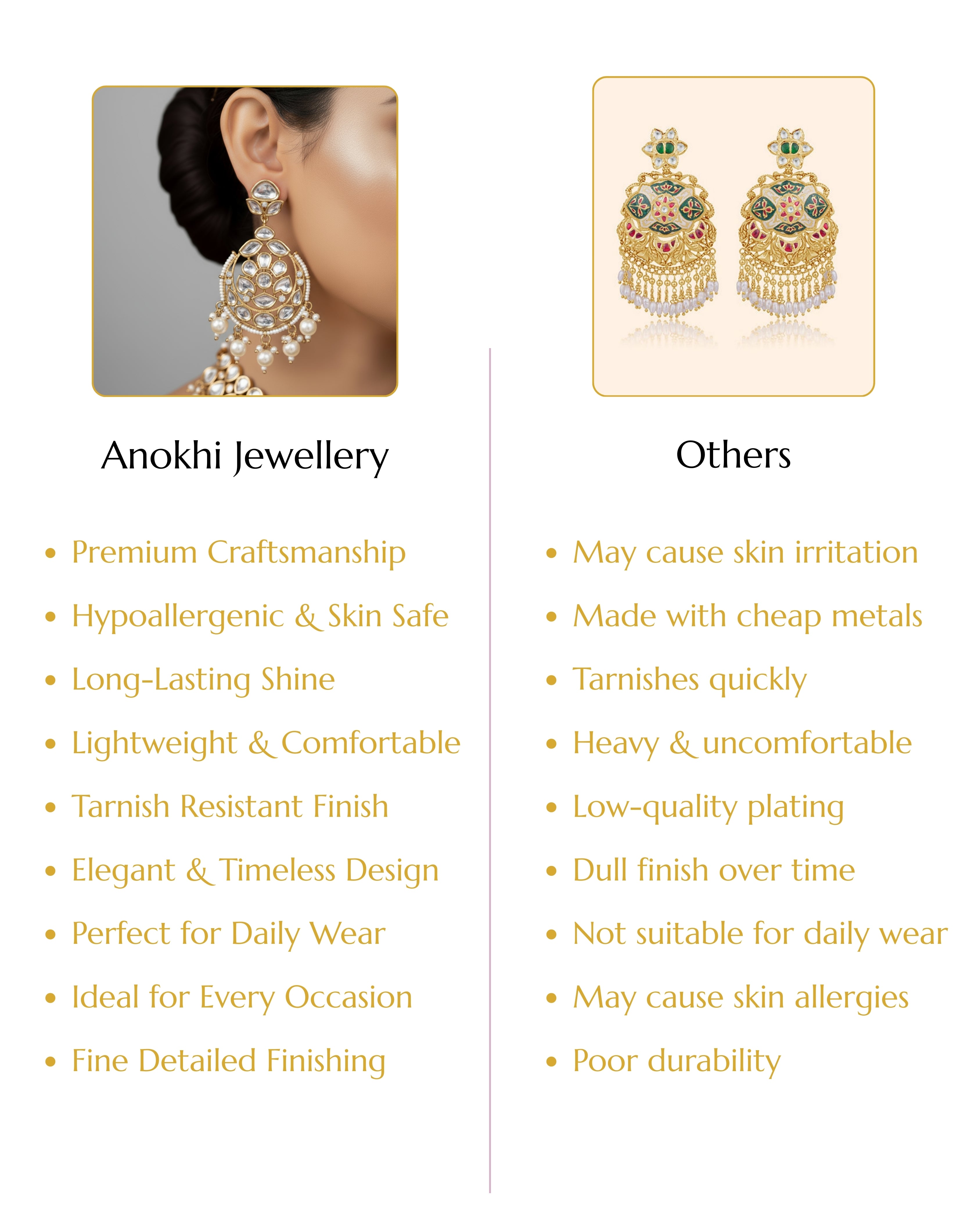 Anokhi Chandbali long Kundan earring