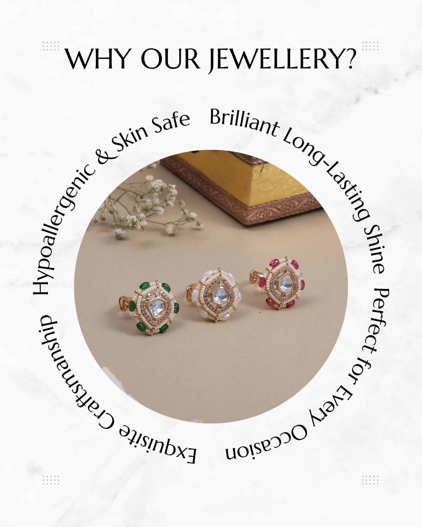 Anokhi Regal Pearl Trinity Rings