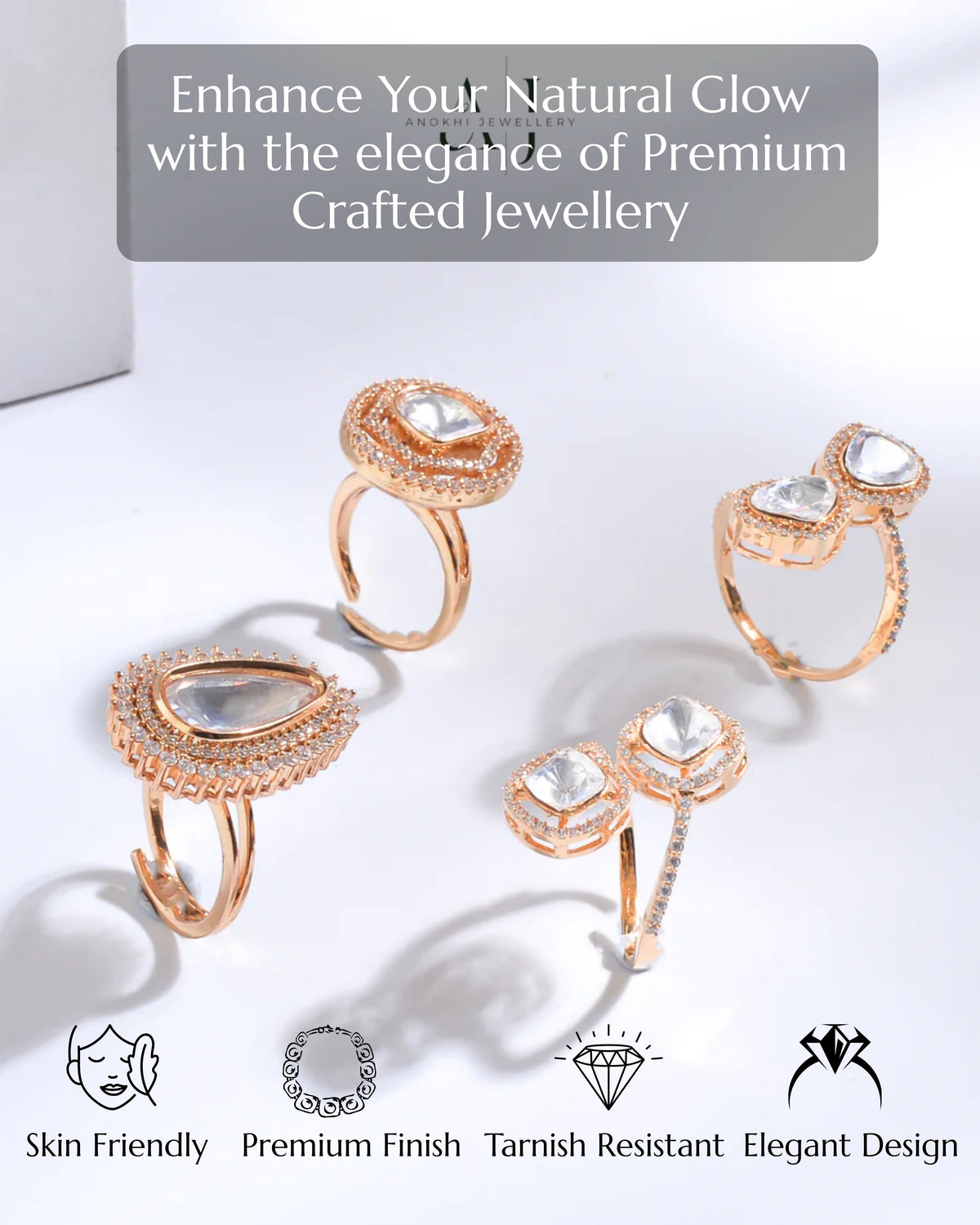 Anokhi Royal Blossom Kundan Ring
