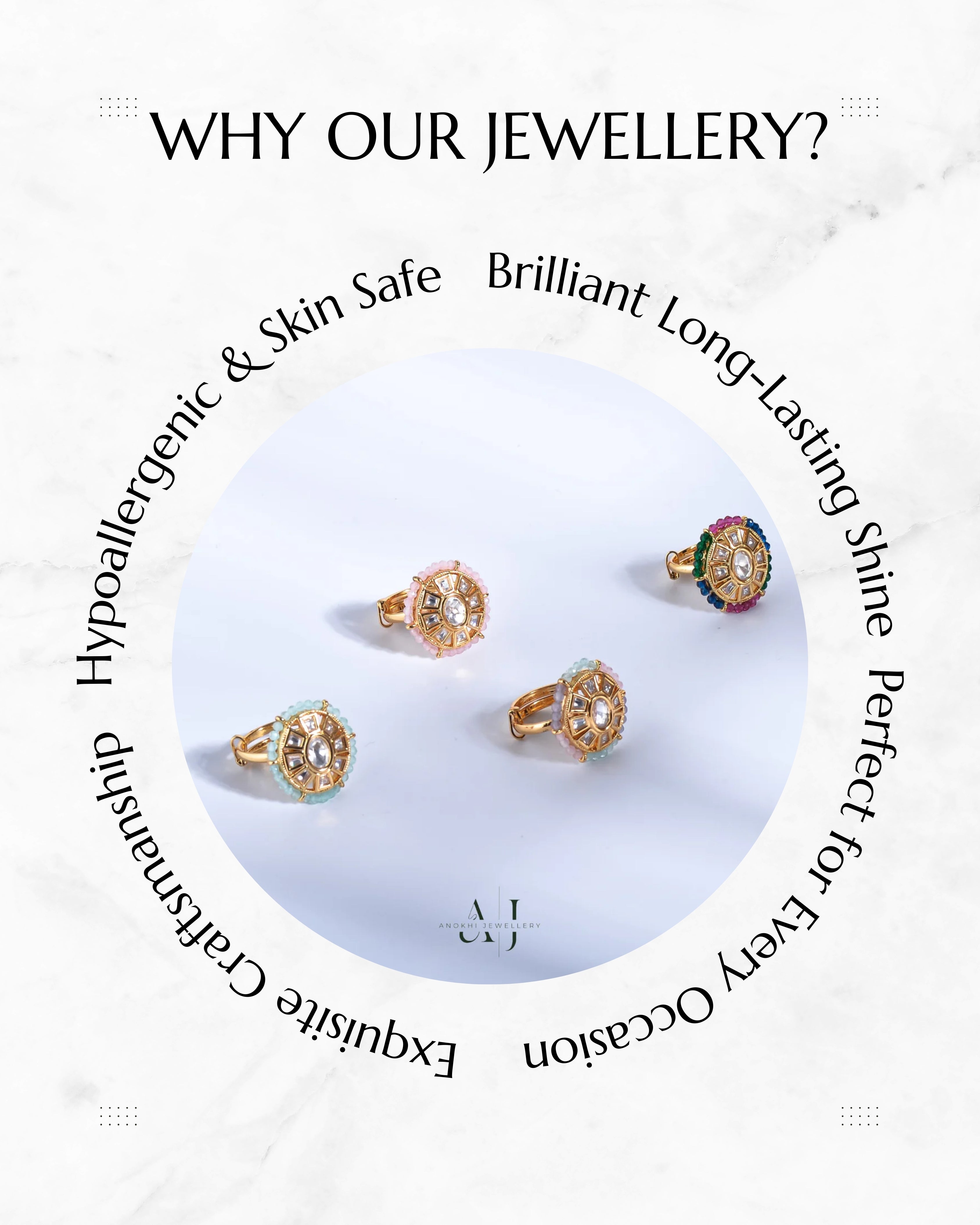 Anokhi Oval Kundan Ring