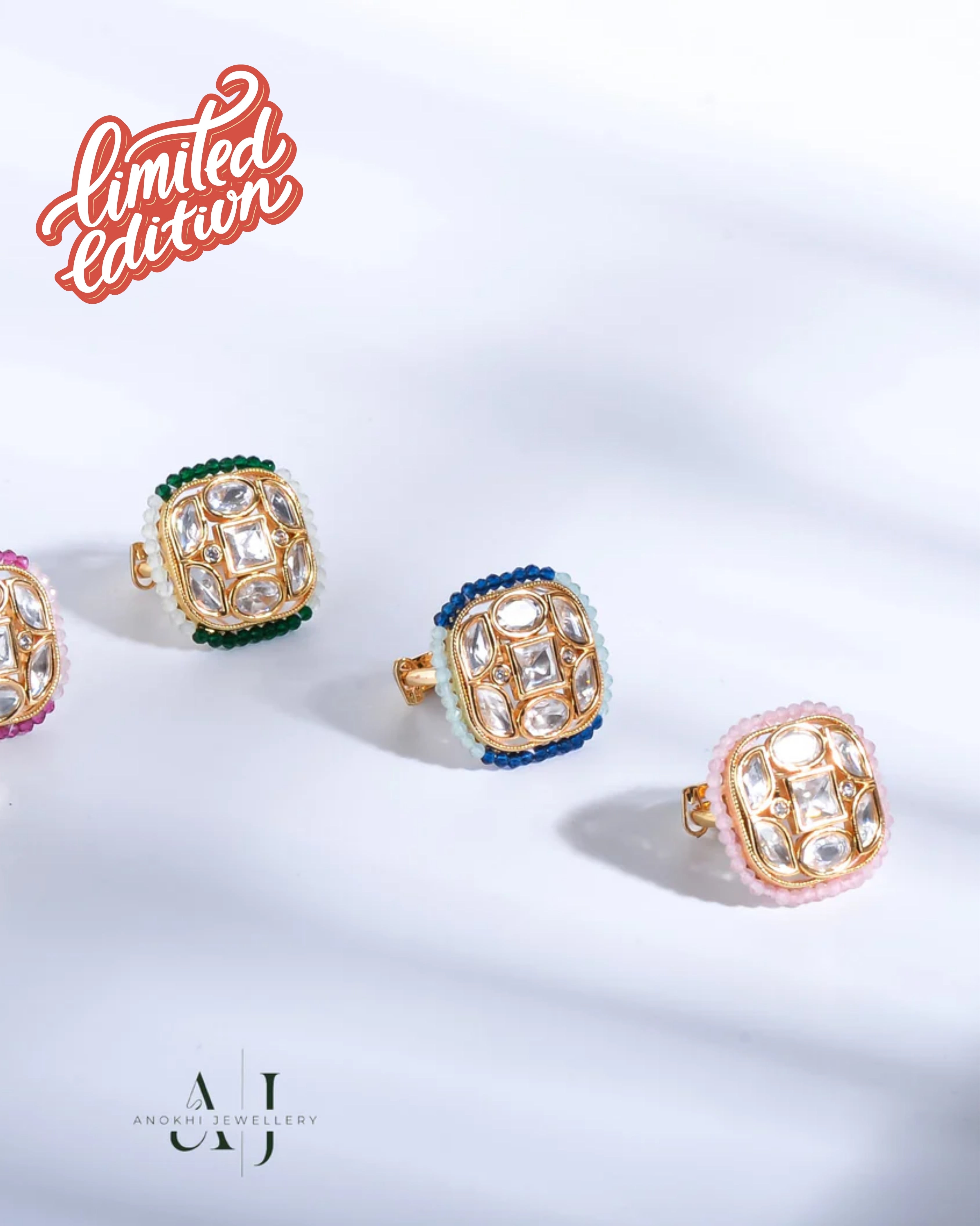 Anokhi Square Affair Kundan Ring [Single Piece]