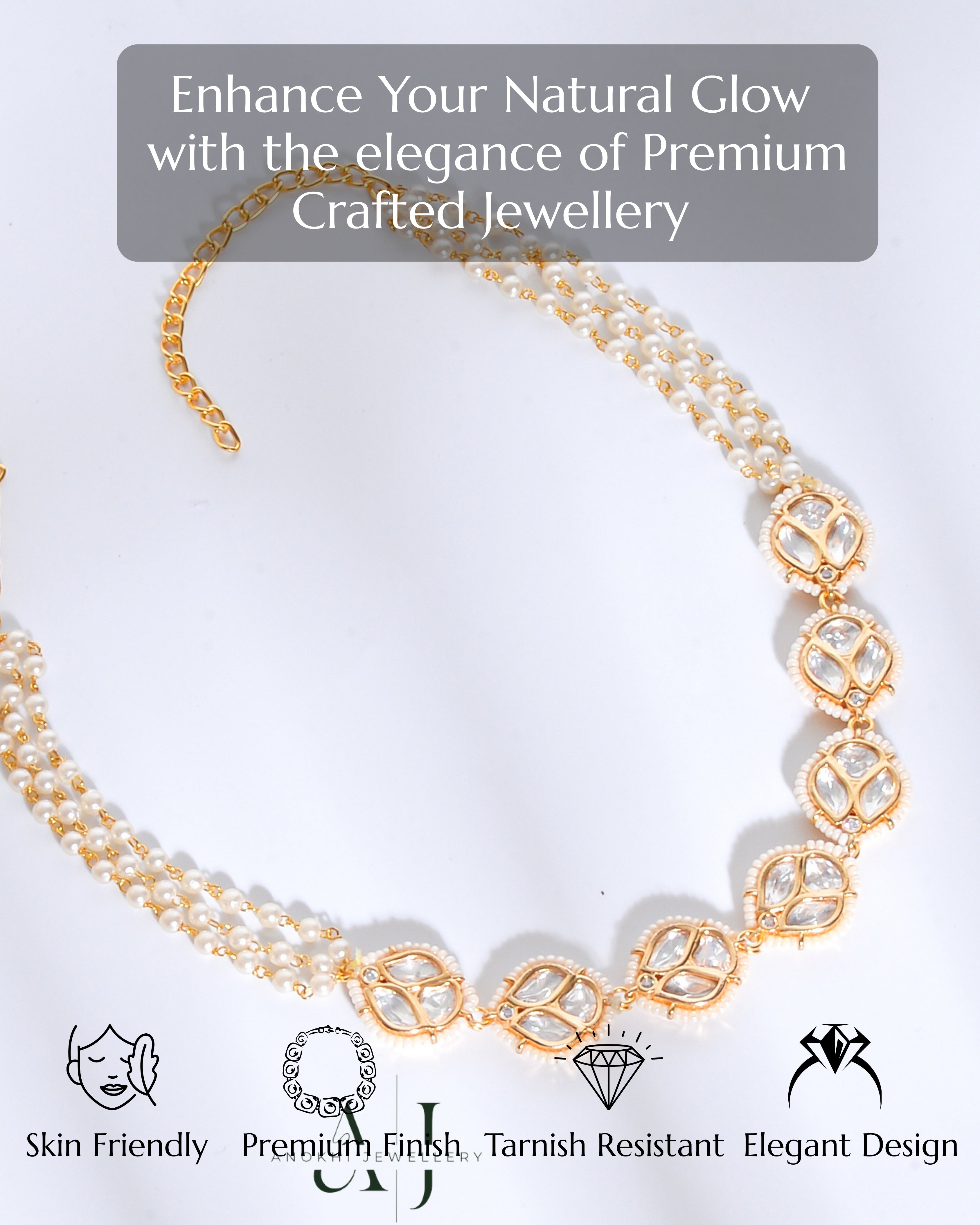 Anokhi Luminous Lotus: The Kamal Kundan Necklace