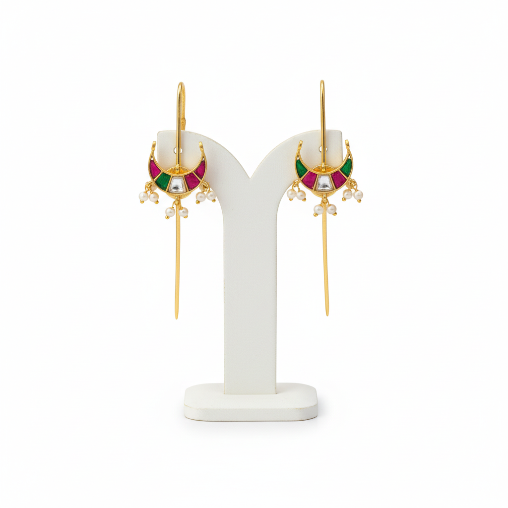Pachi Kundan Moon Earcuff