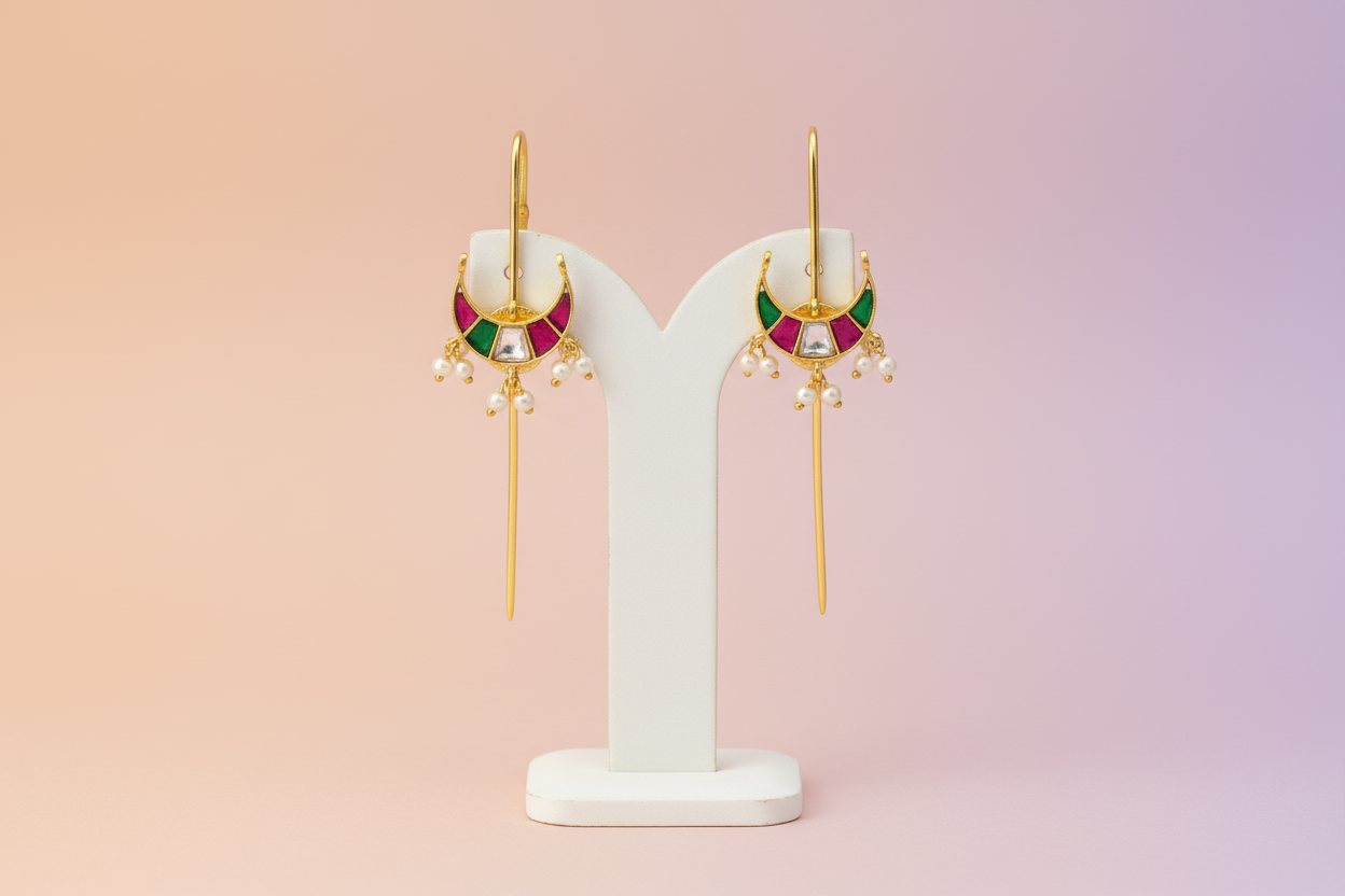 Pachi Kundan Moon Earcuff