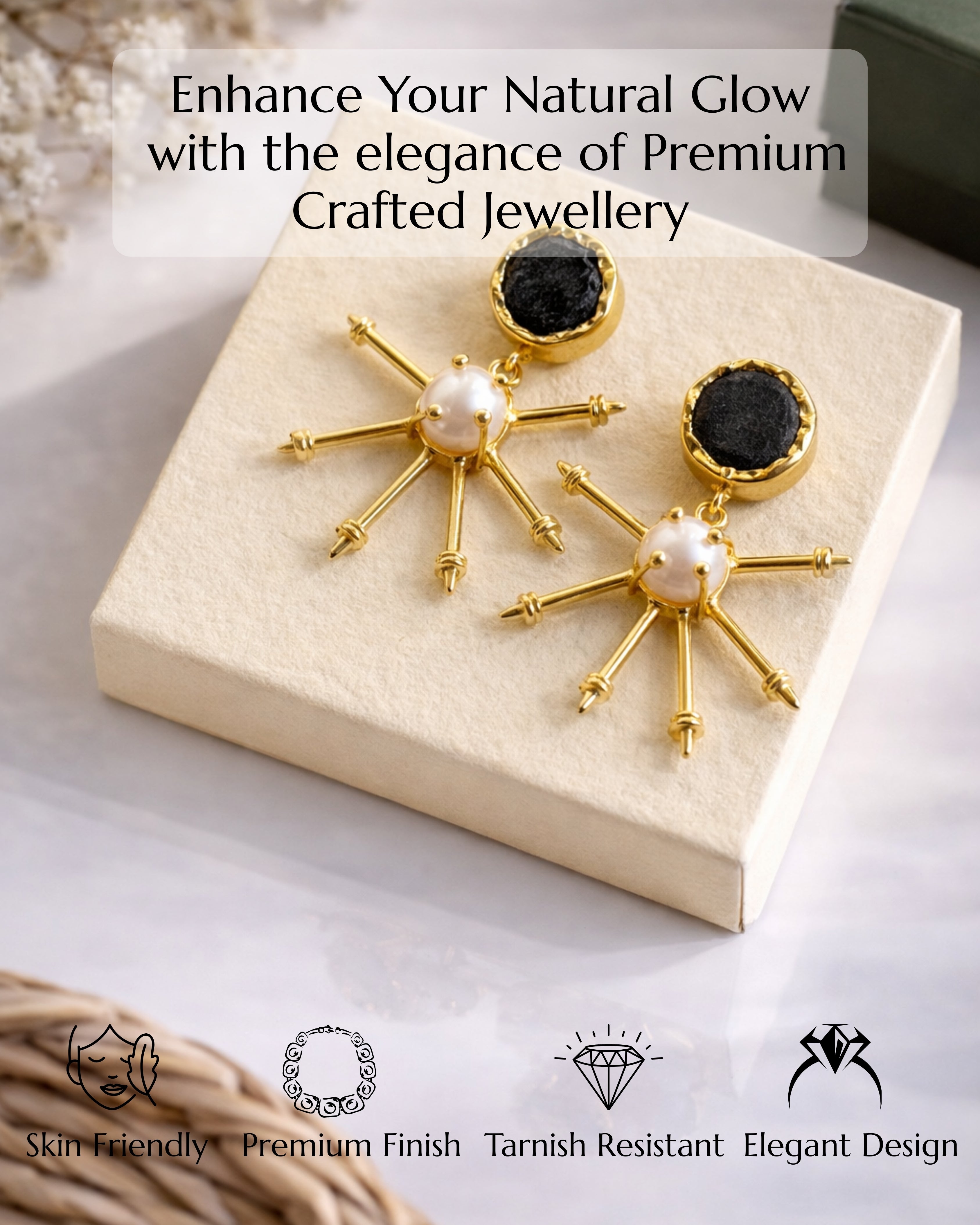 Anokhi Sunshine Stud Earrings 18k plated