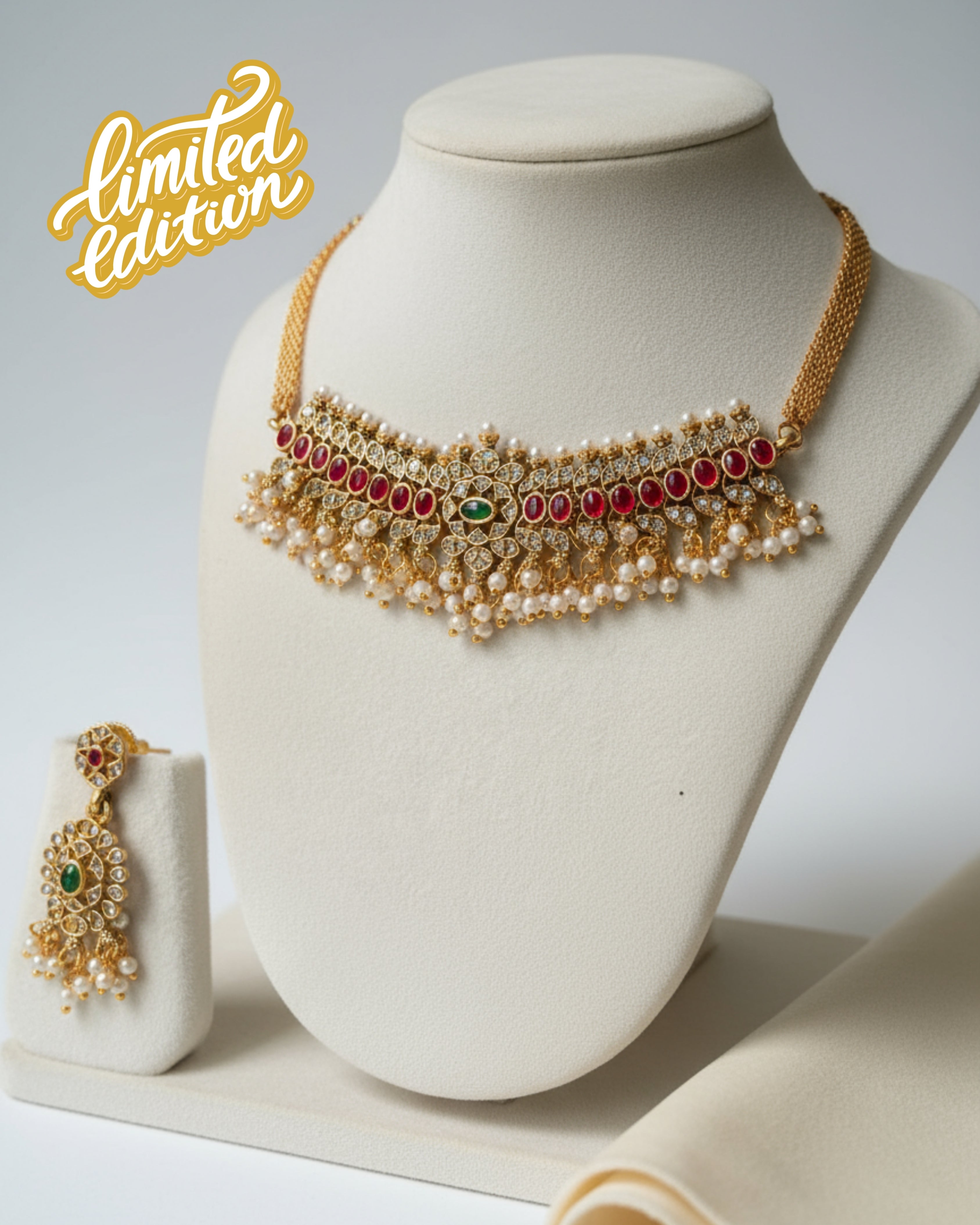 Anokhi Regal Pearl Cascade Choker Set