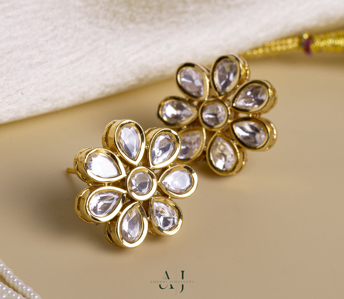 Anokhi Golden Blossom: The Pushpa Kundan Floral Necklace