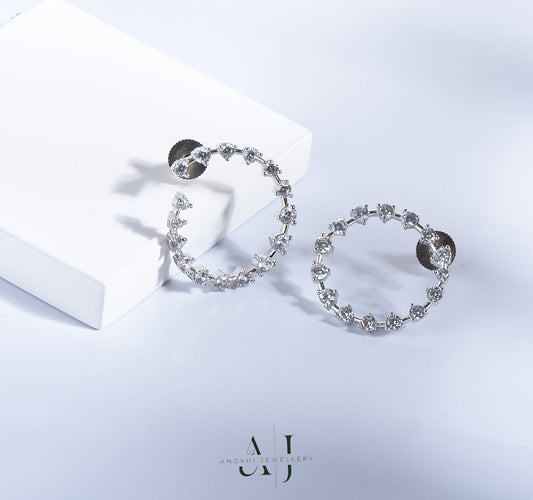 Anokhi Round Elegance American Diamond Earrings