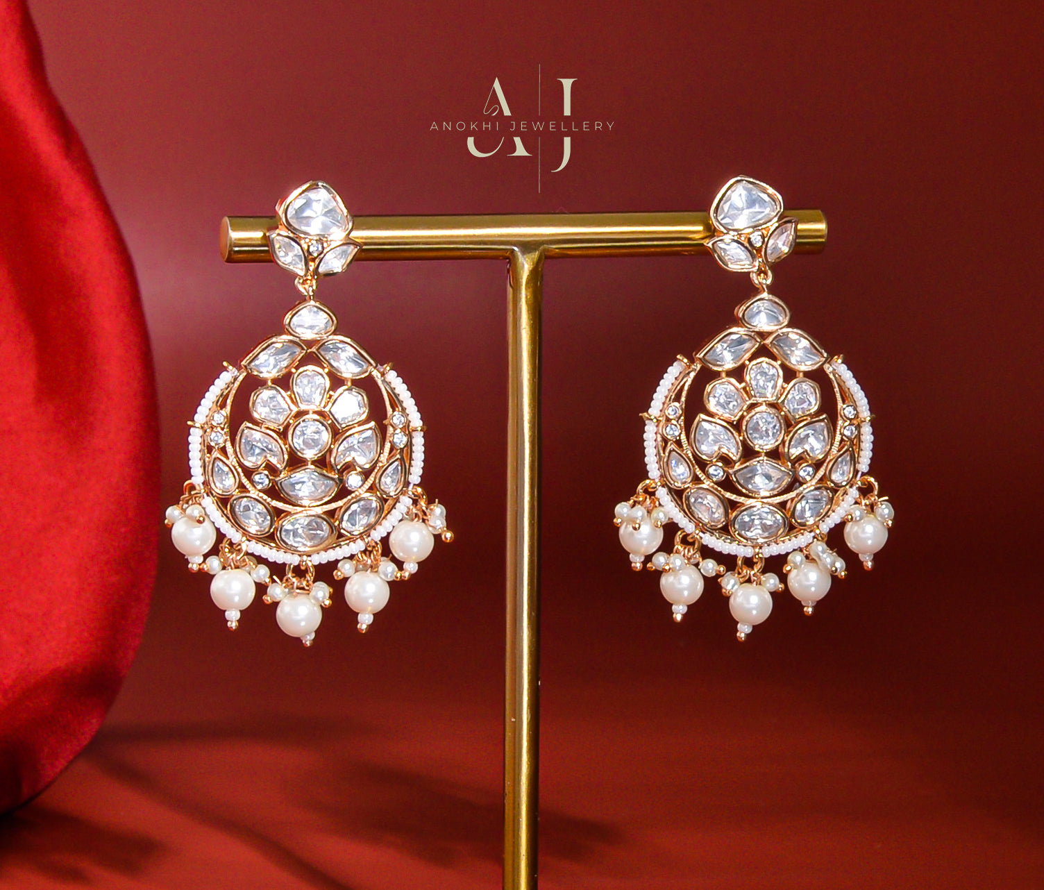 Anokhi Chandbali long Kundan earring