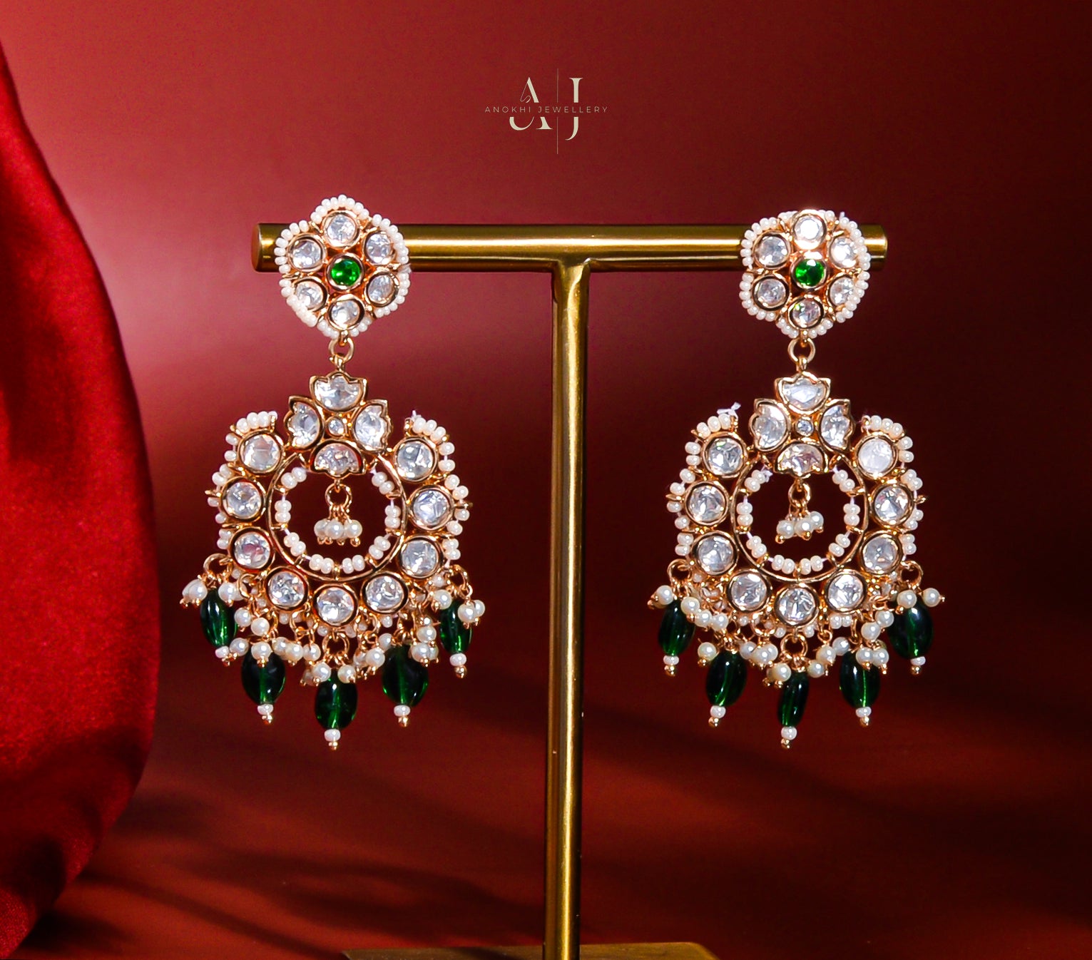 Anokhi Gulab Kundan Long earrings