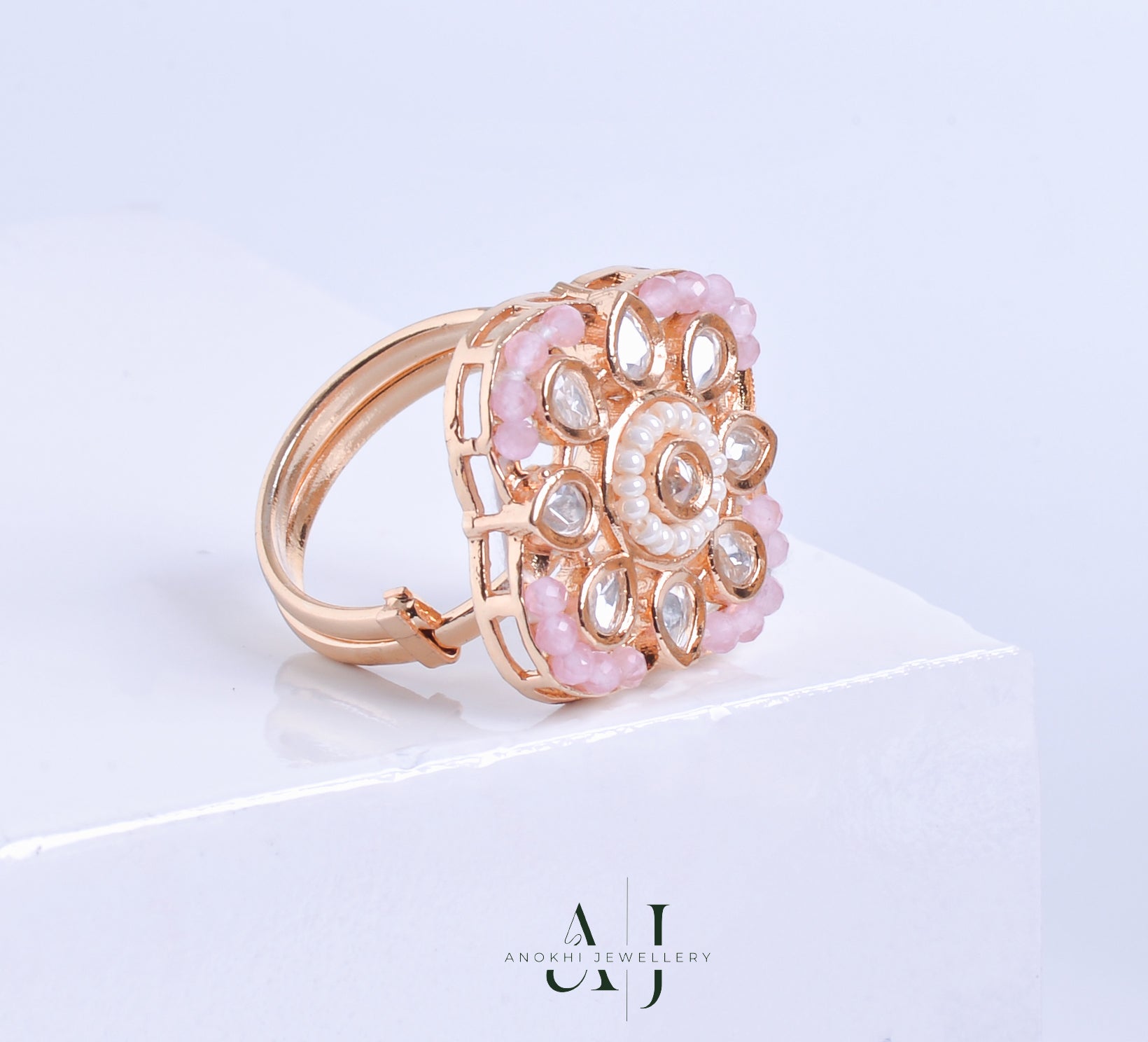 Anokhi Pink rose ring