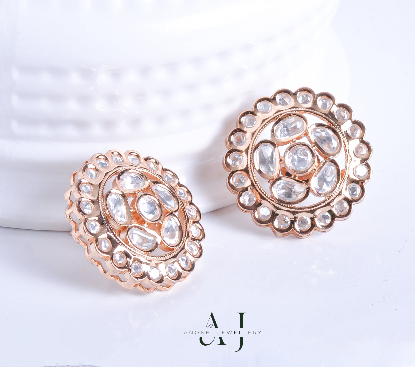 Anokhi Rose gold cluster Radiant sparkle studs