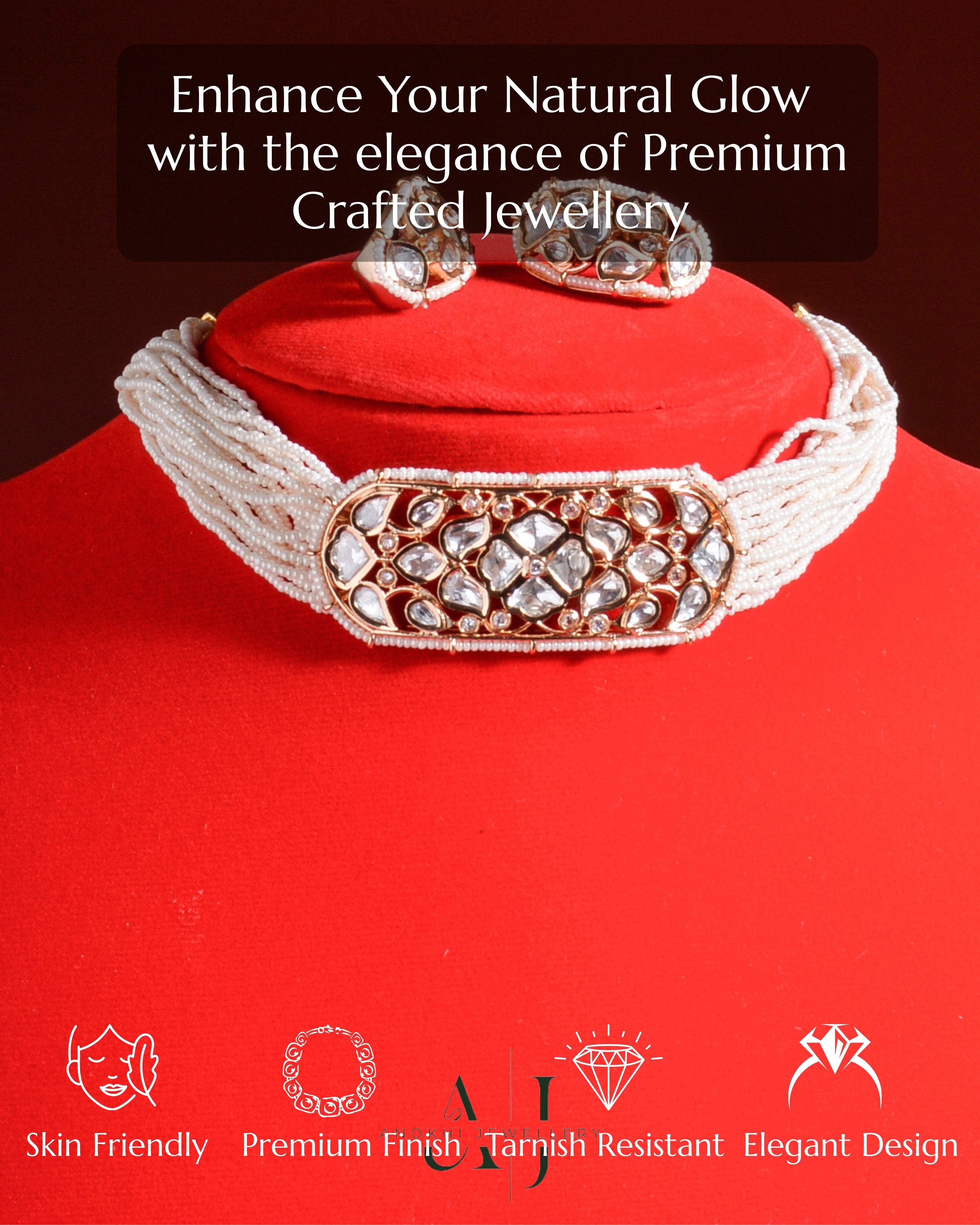 Anokhi Sunset Splendor: The Suraj Kundan Necklace
