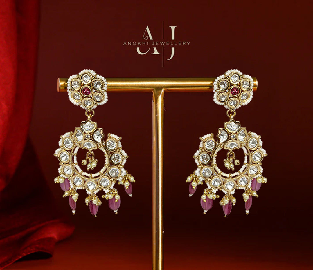 Anokhi Gulab Kundan Long earrings