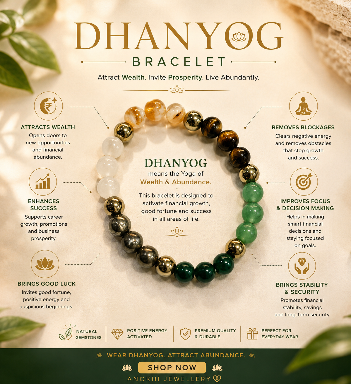 DHANYOG Certified natural gemstone bracelet