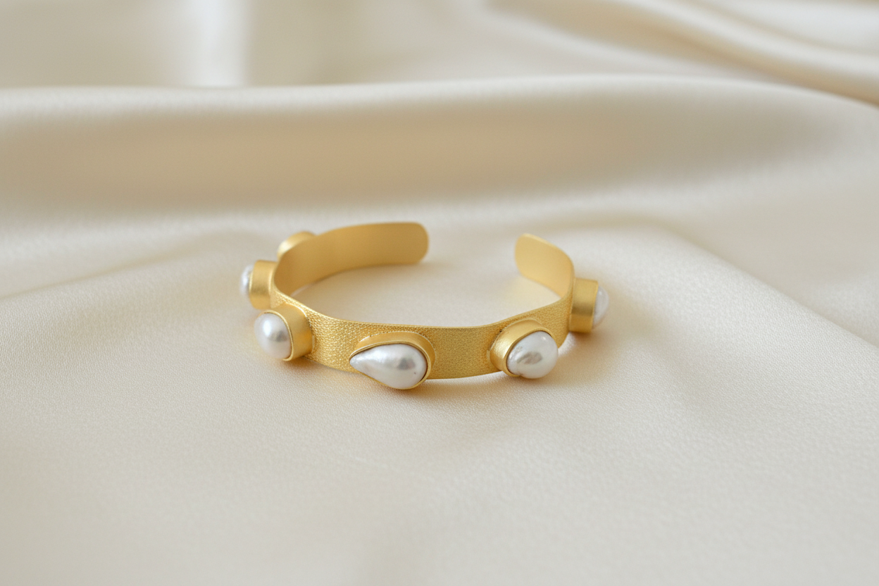 Baroque pearl hand cuffs