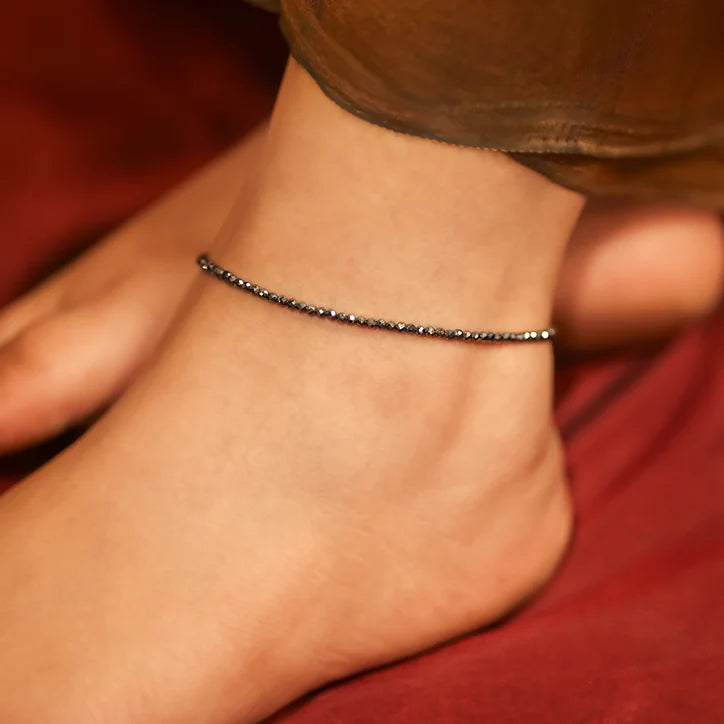 Natural Pyrite Stone Anklet Certified