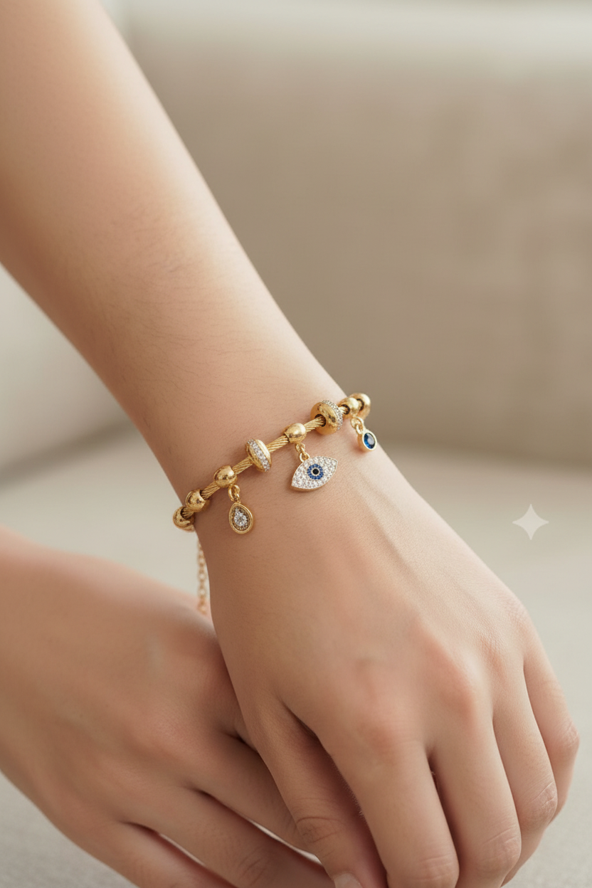 Anokhi Evil eye drop bracelet