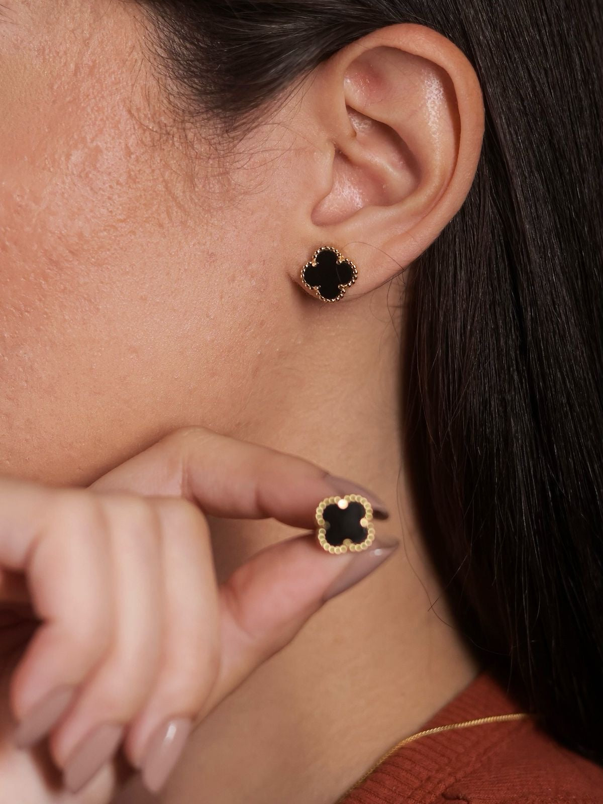 Anokhi Clover flower studs