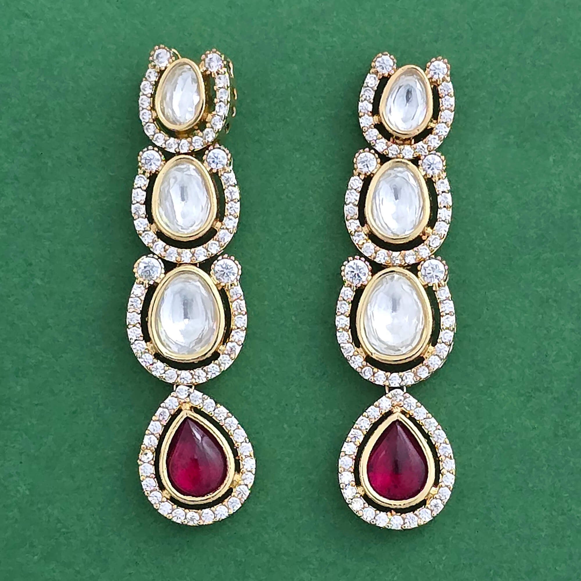 Anokhi Long Caterpillar Kundan Earrings - AJK003
