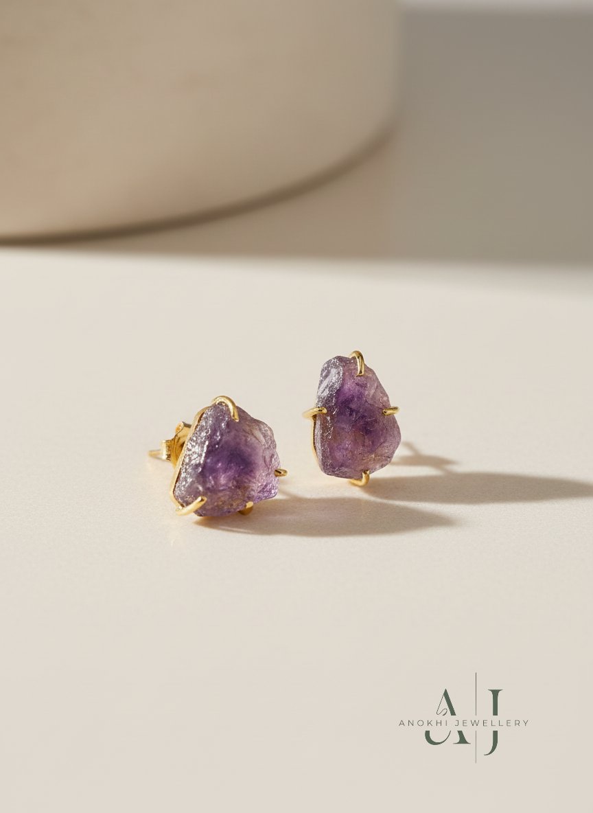 Anokhi wine hued studs - AJPS03