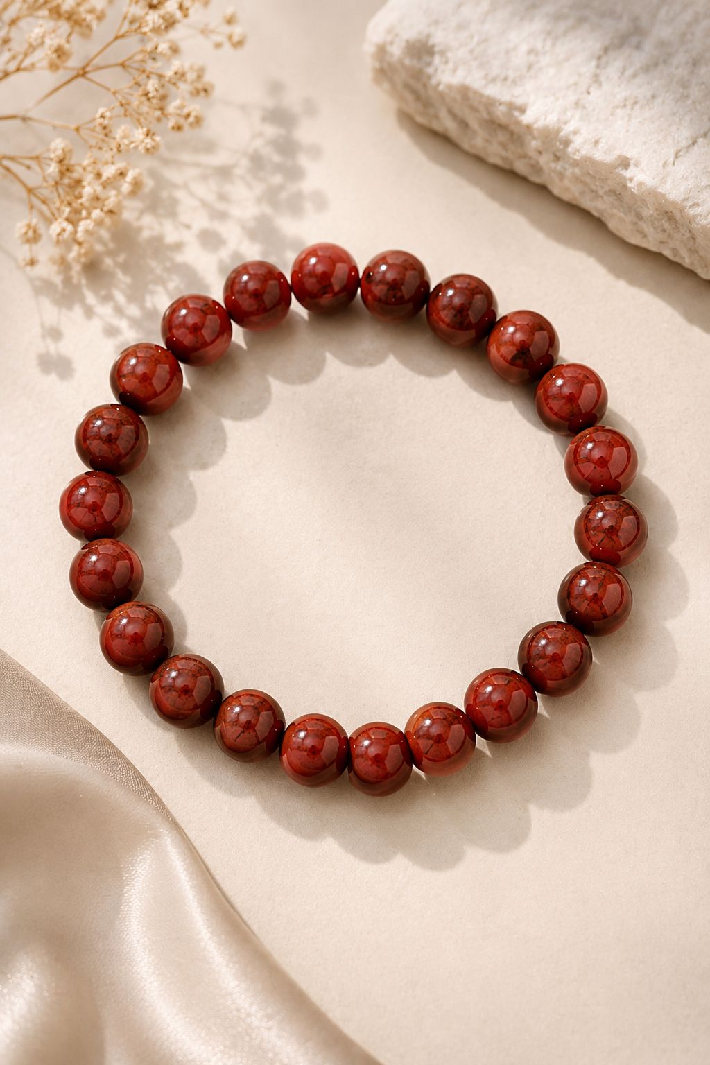 Red Jasper Certified natural gemstone bracelet