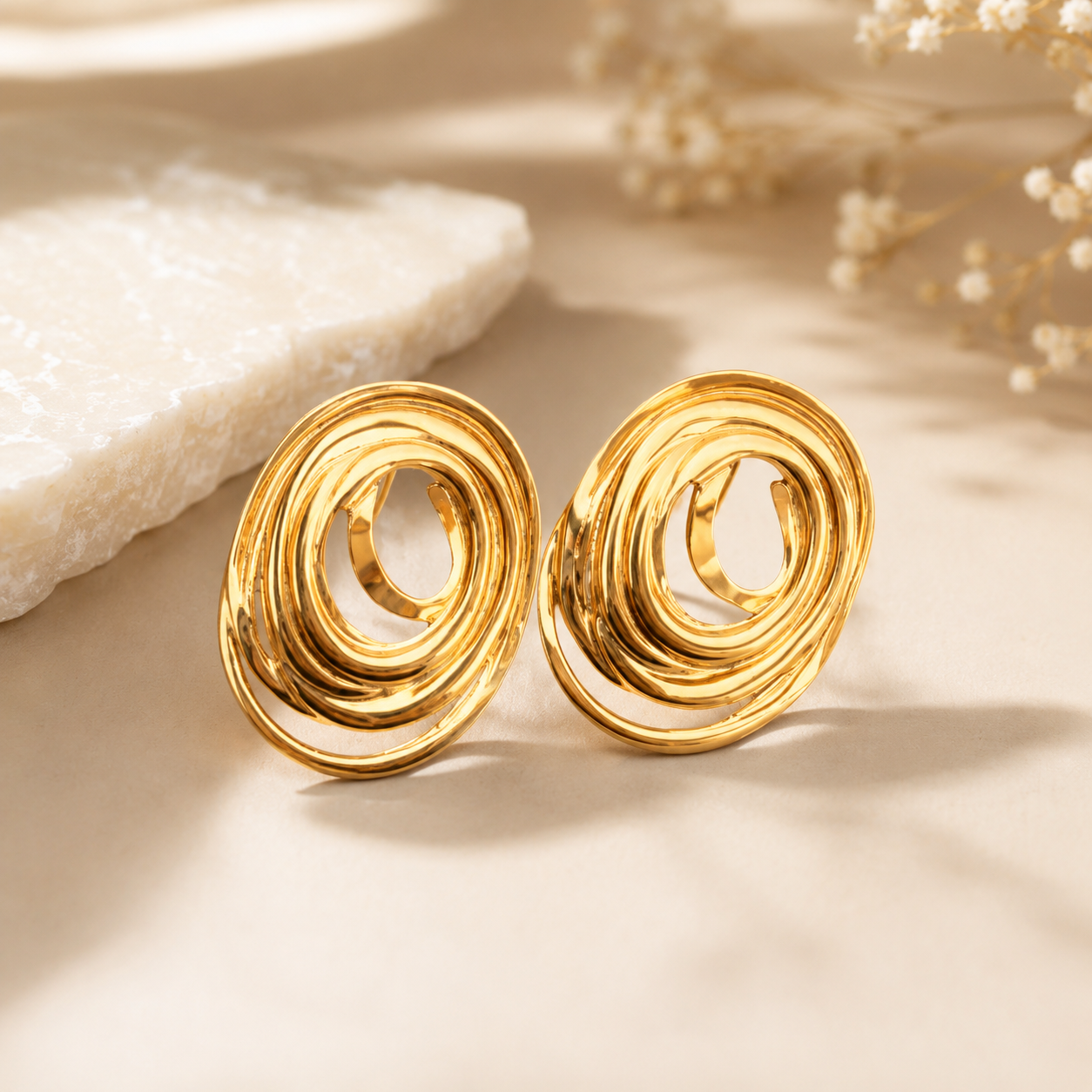 9-5 anti-tarnish flow earrings