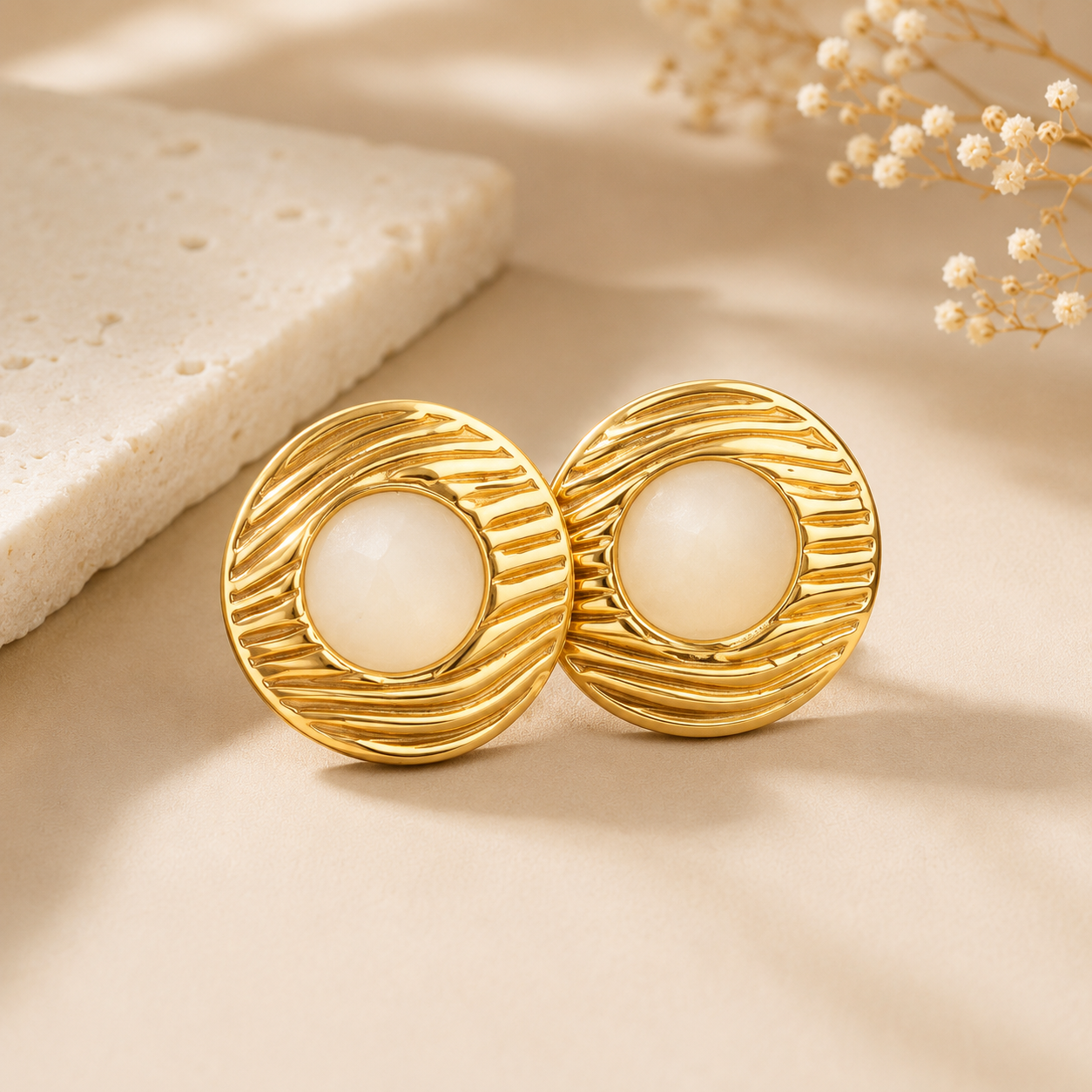 9-5 circular charm earrings