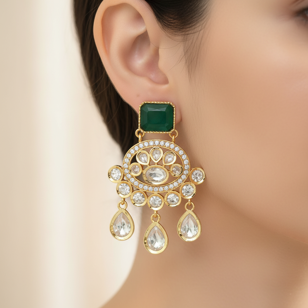 Anokhi Kundan Statement Chandabali Drops