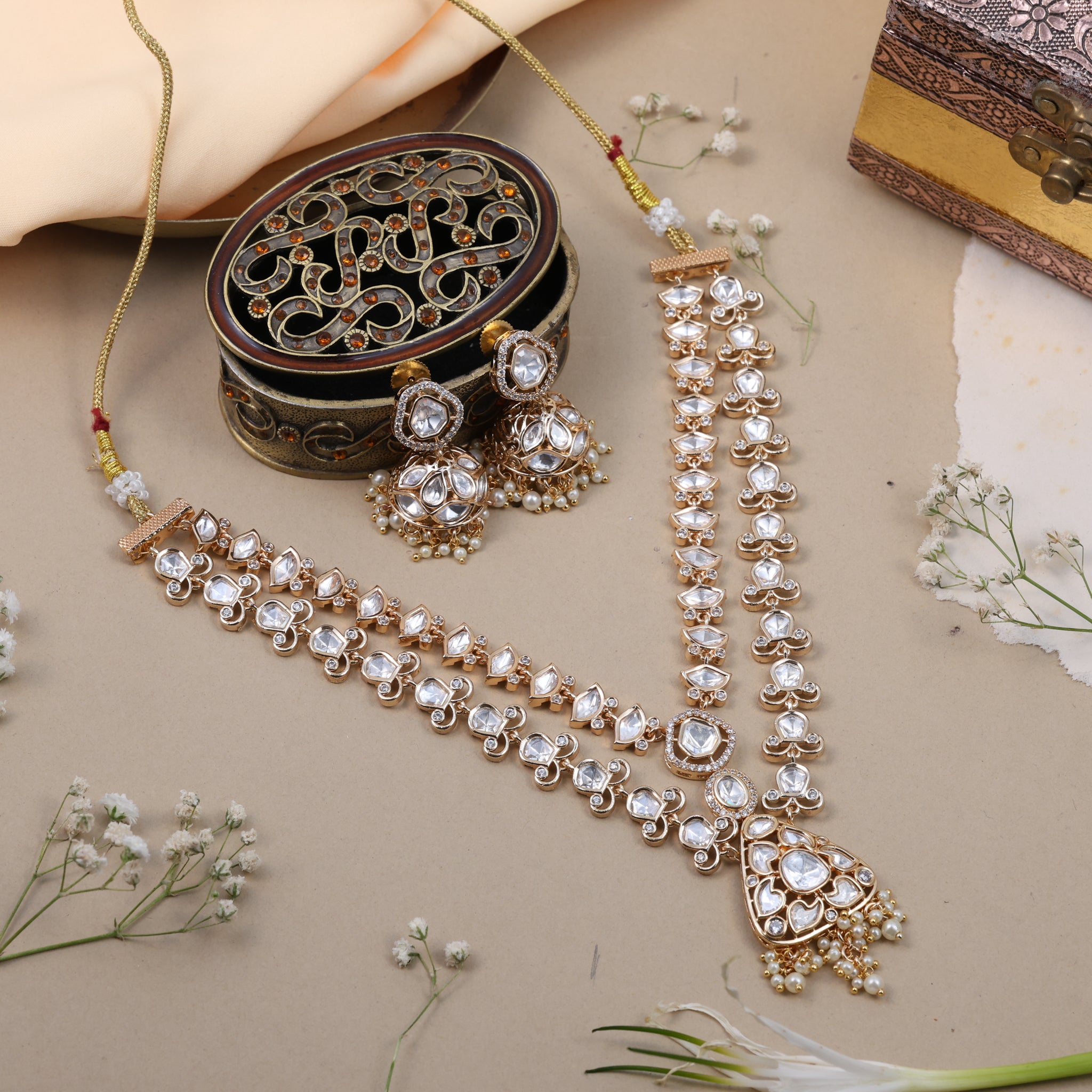 Anokhi Bridal Kundan Jhumki Necklace Set