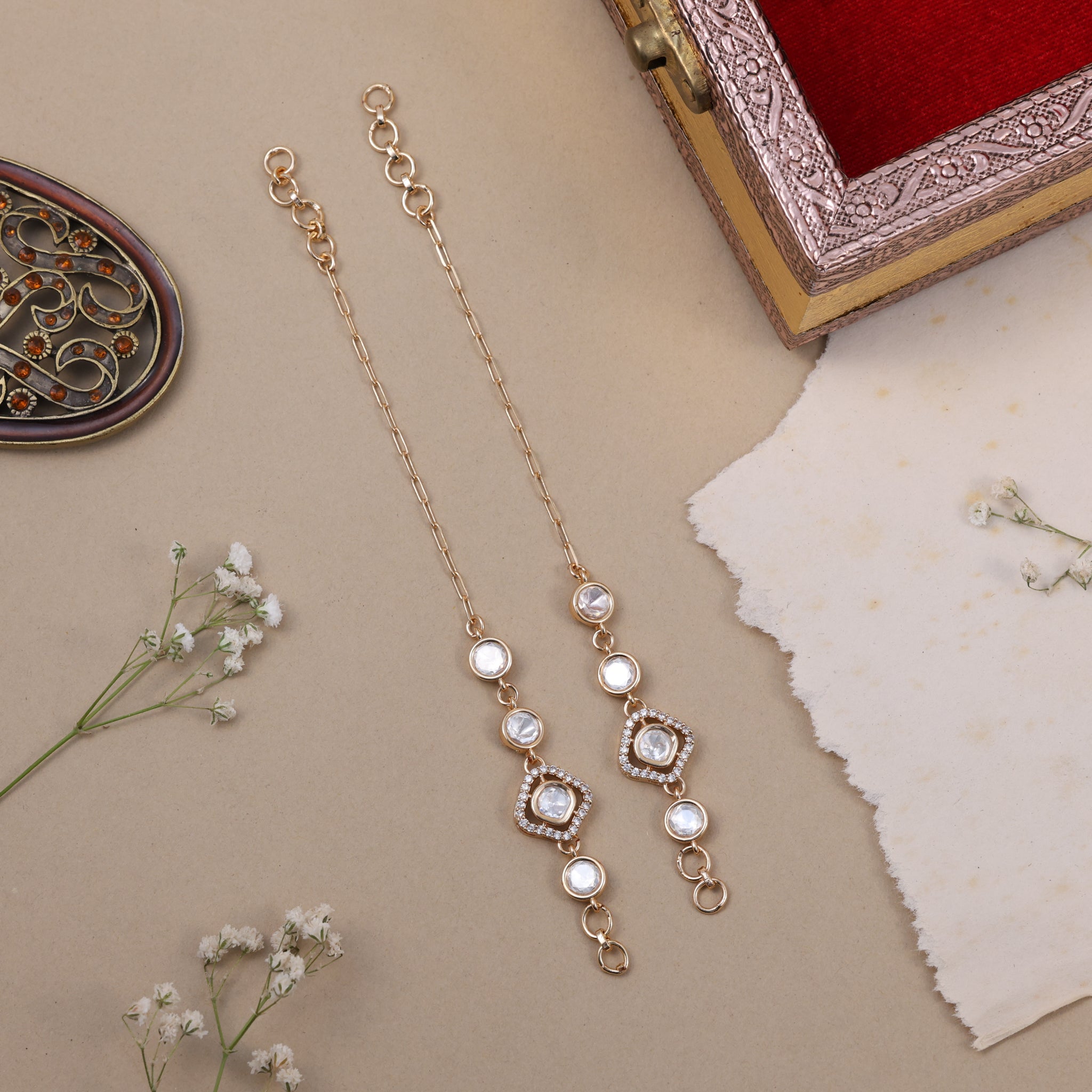 Anokhi Crystal Link Drop Earrings