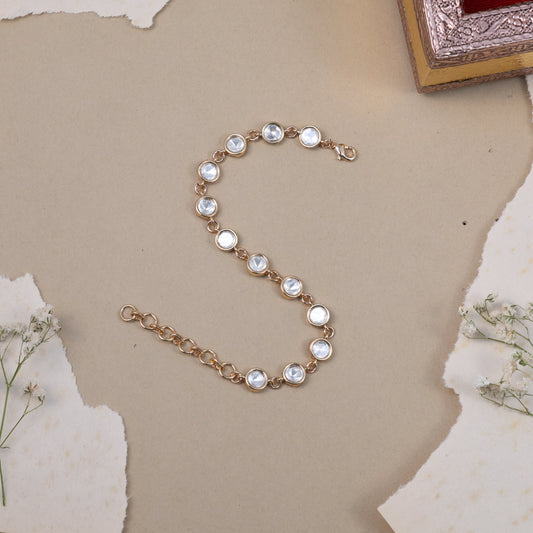 Anokhi Crystal Kundan Link Bracelet