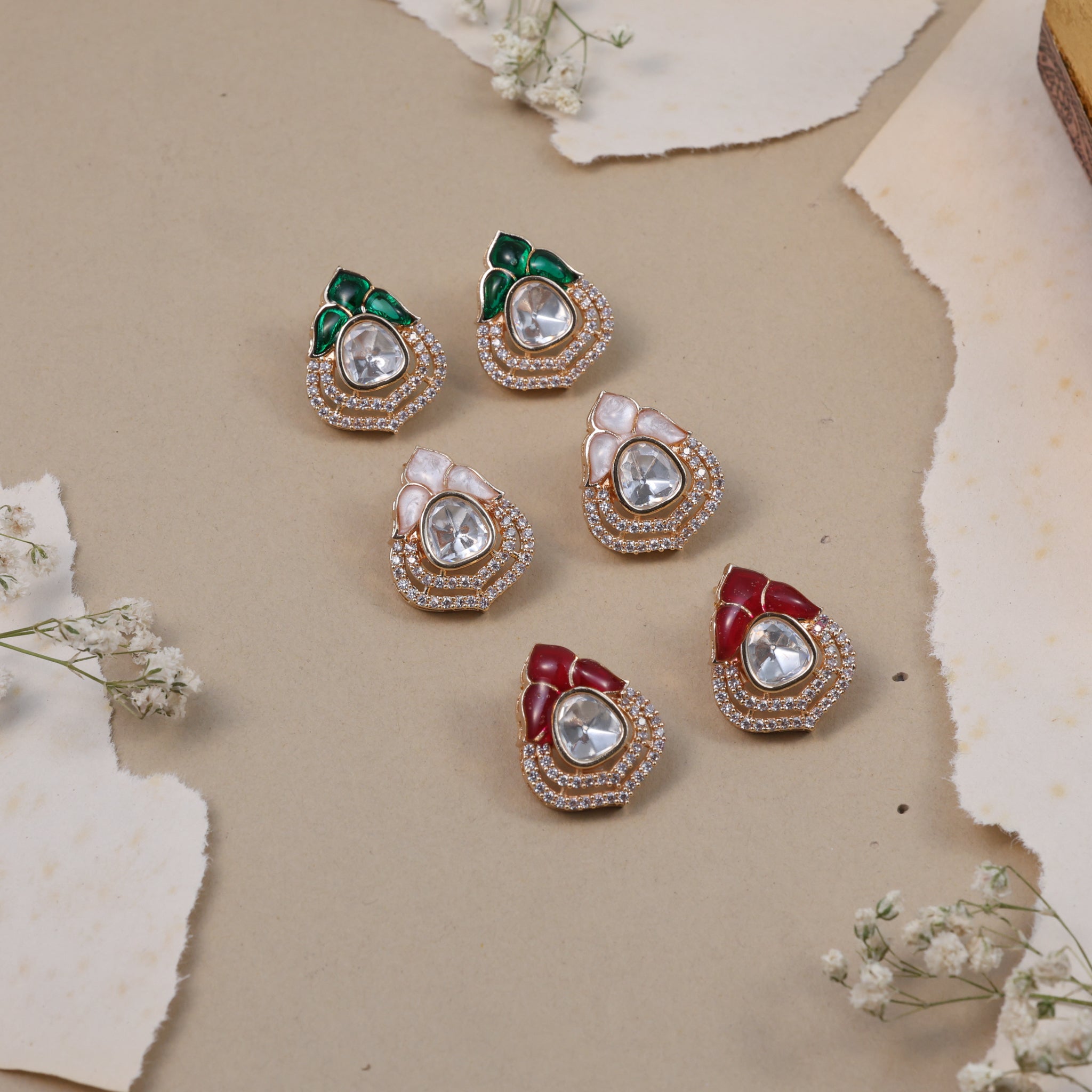 Anokhi Floral Kundan Studs