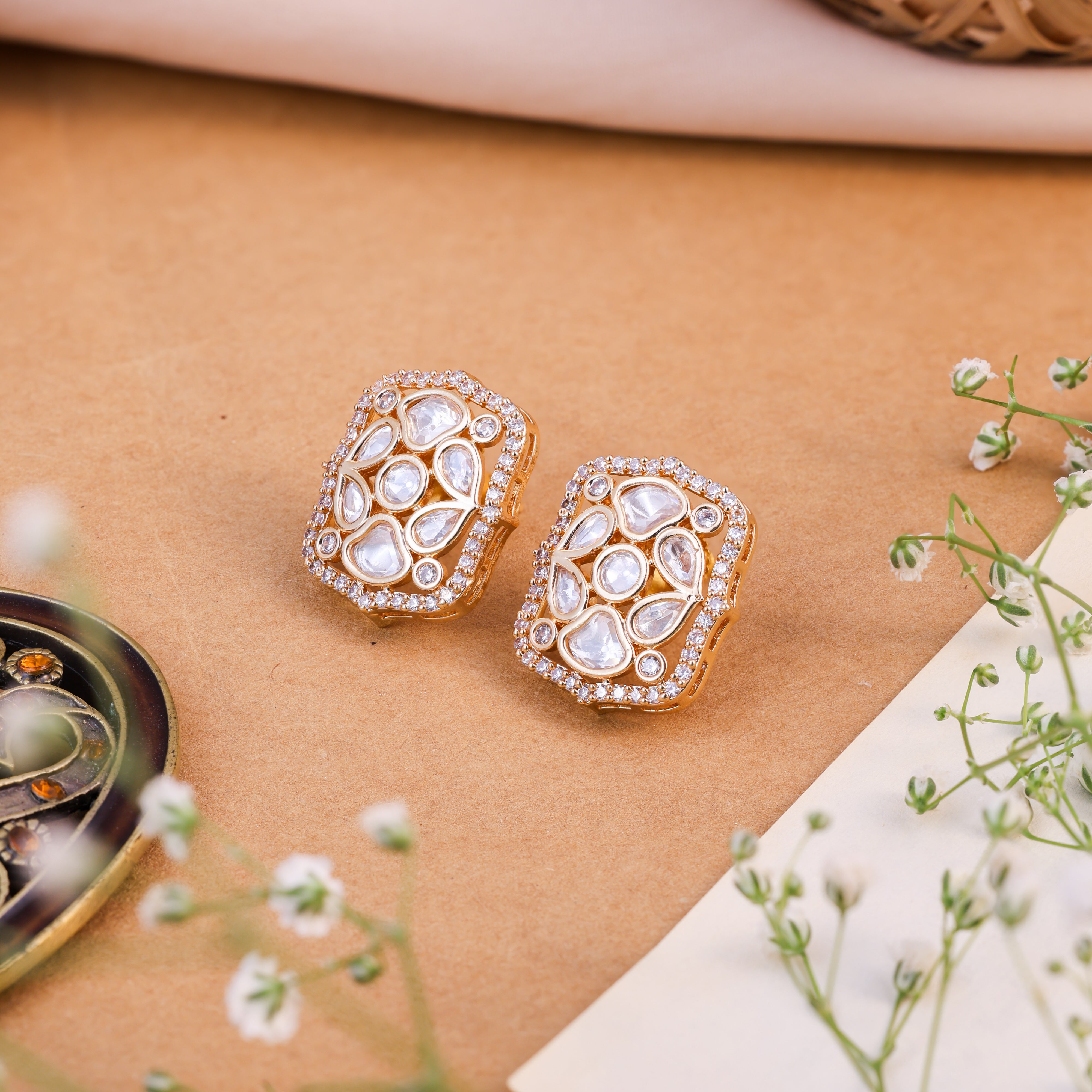 Anokhi Crystal Kundan Noor Studs