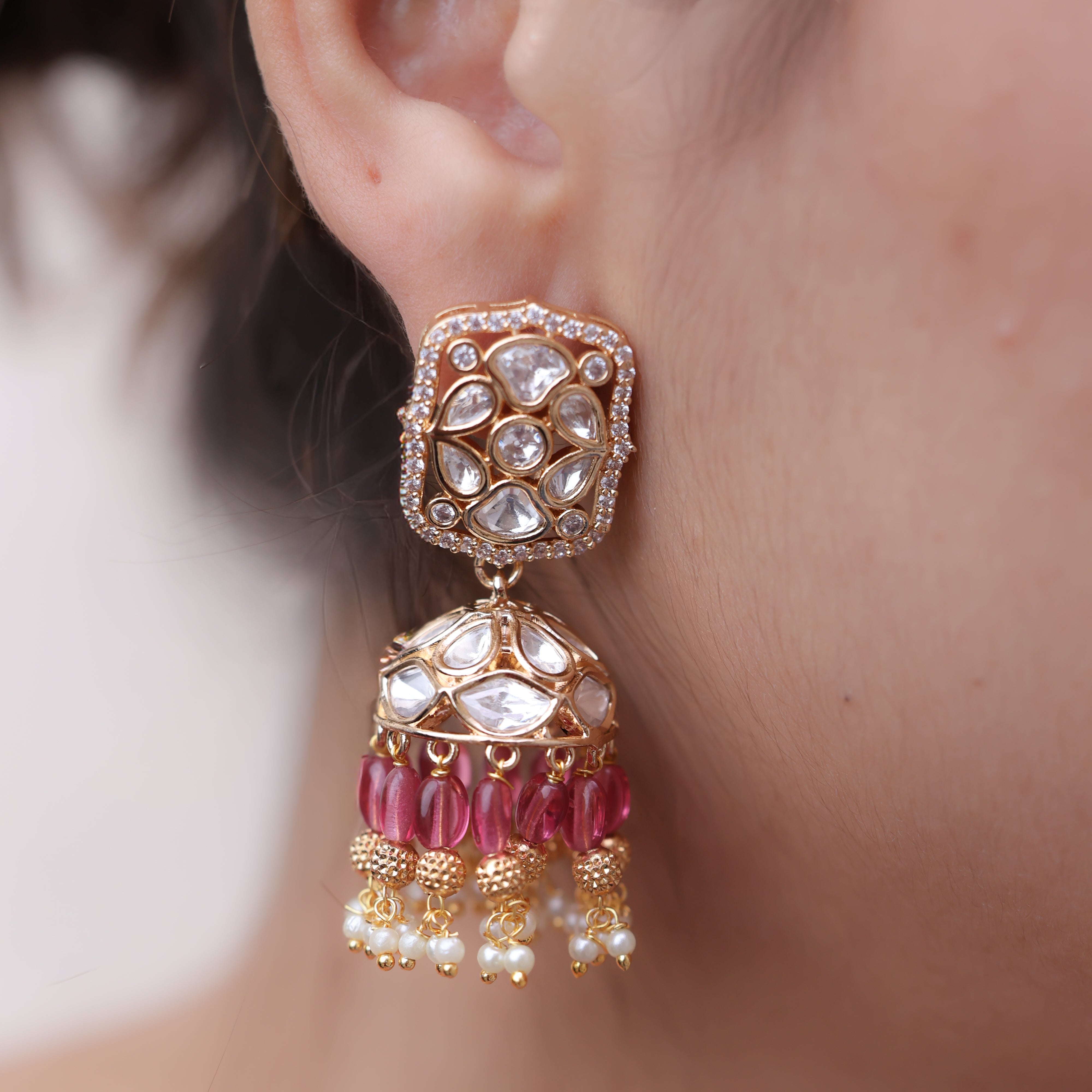 Anokhi Rani Kundan gold plated Jhumki
