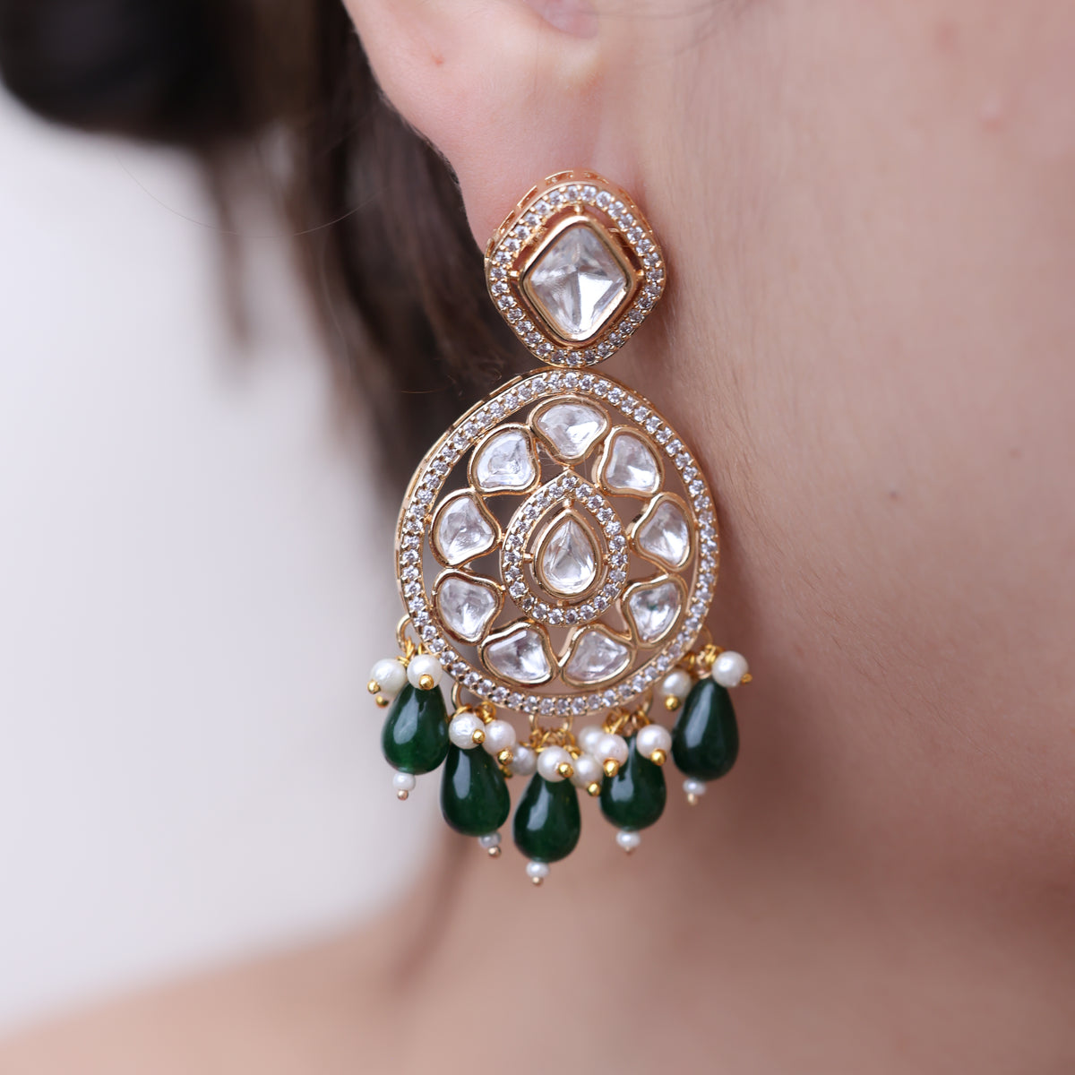 Anokhi Chandabali Kundan drop Earrings