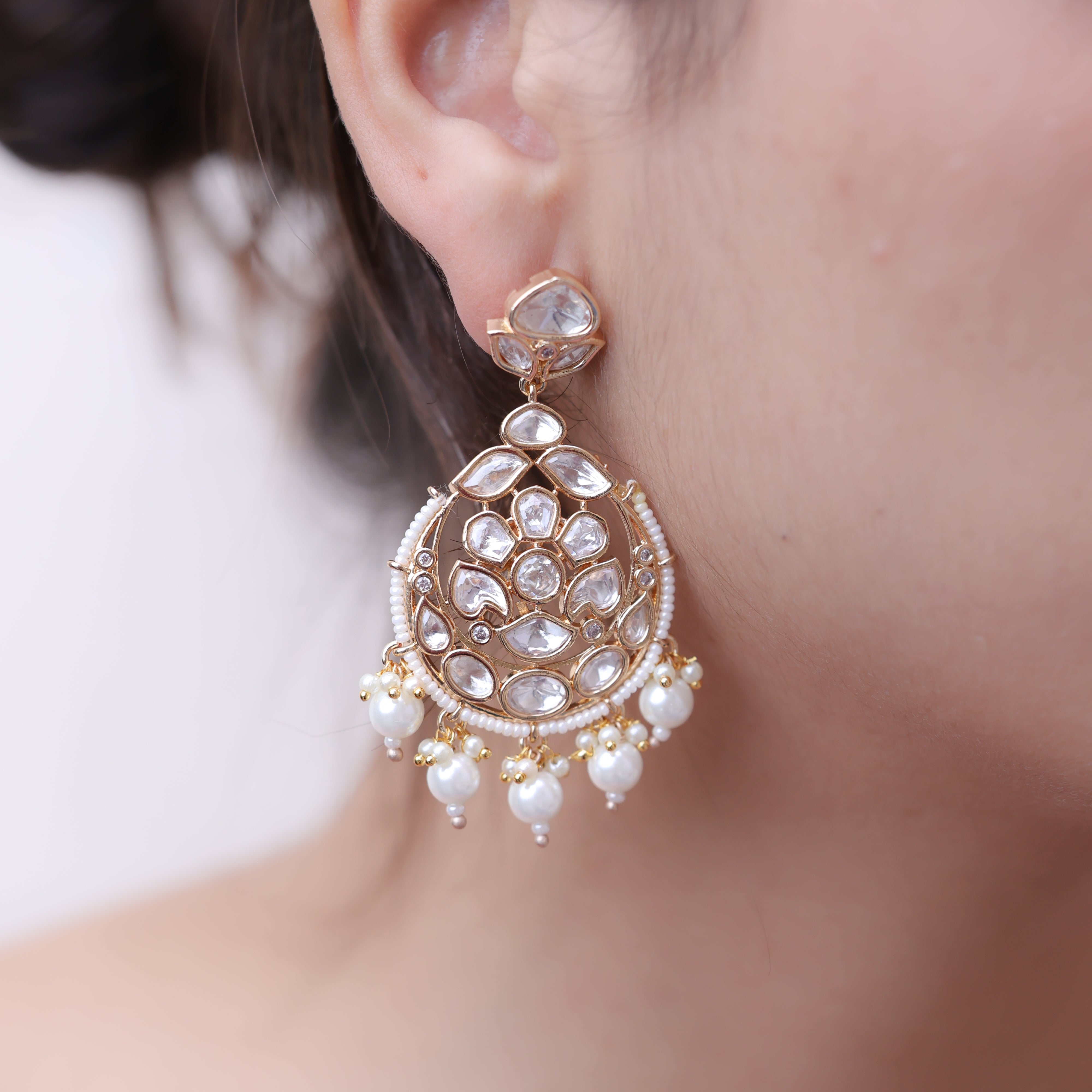 Anokhi Chandbali long Kundan earring