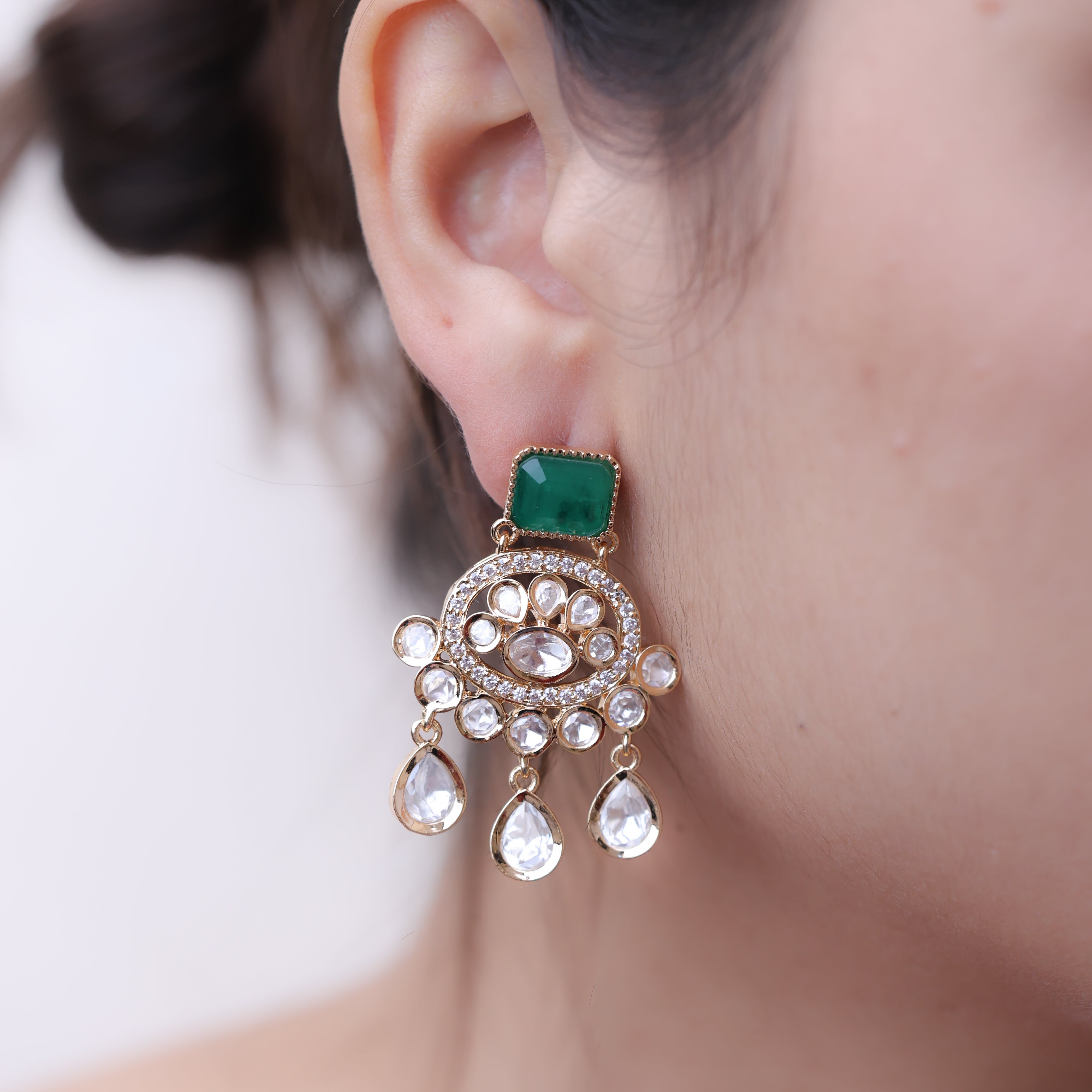 ANOKHI Chandbali Dangler Kundan Earrings