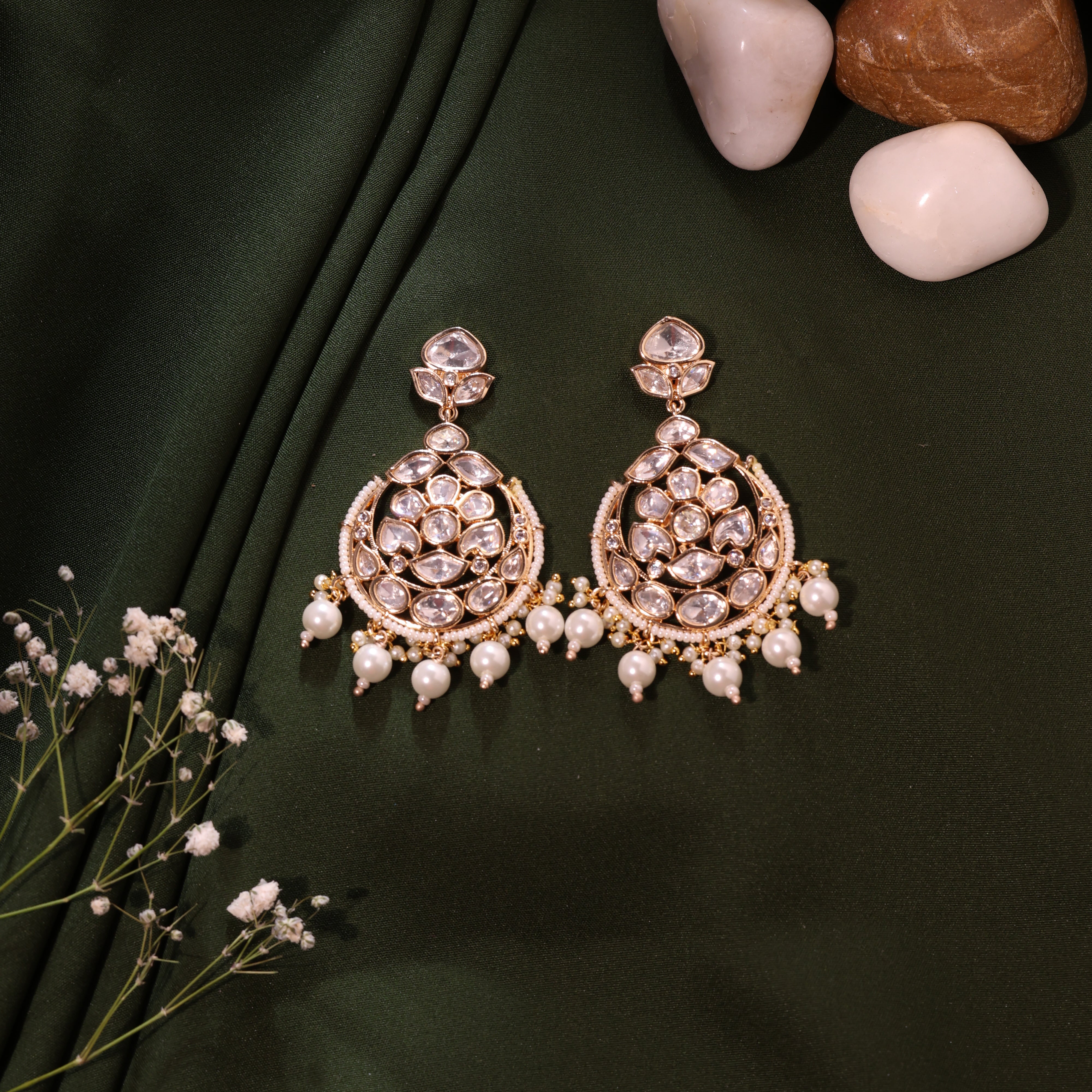 Anokhi Chandbali long Kundan earring