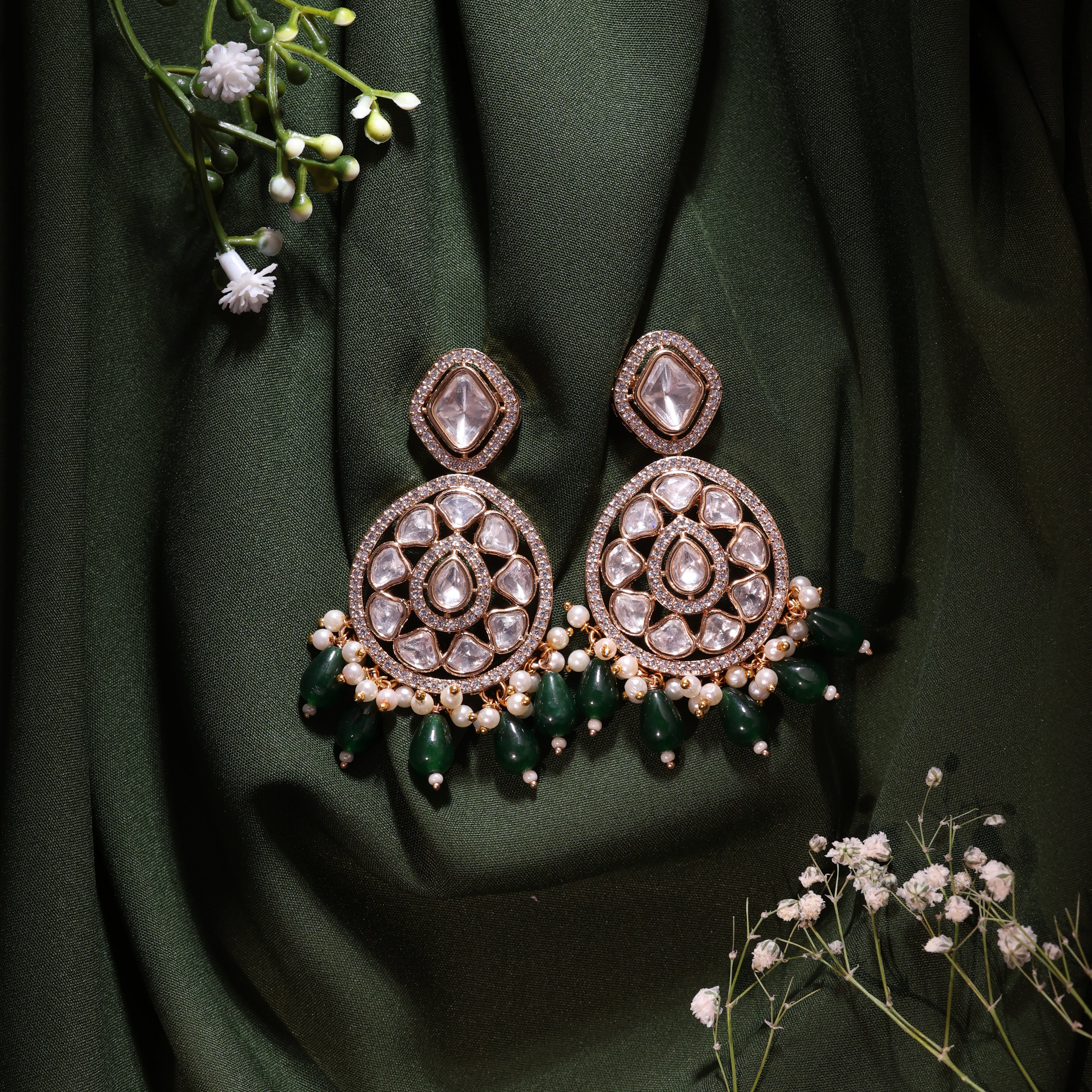 Anokhi Chandabali Kundan drop Earrings