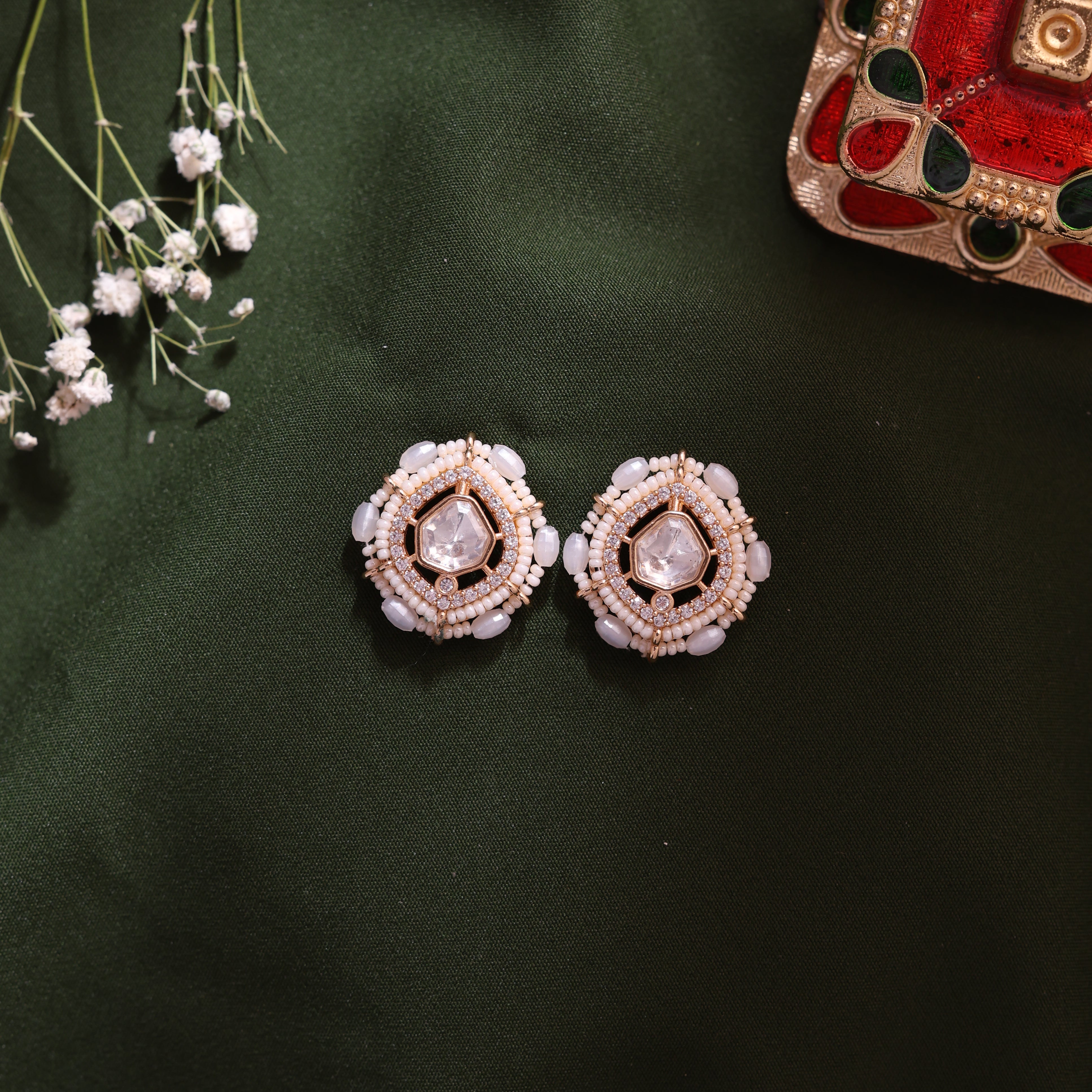 ANOKHI Beads kundan pearl studs