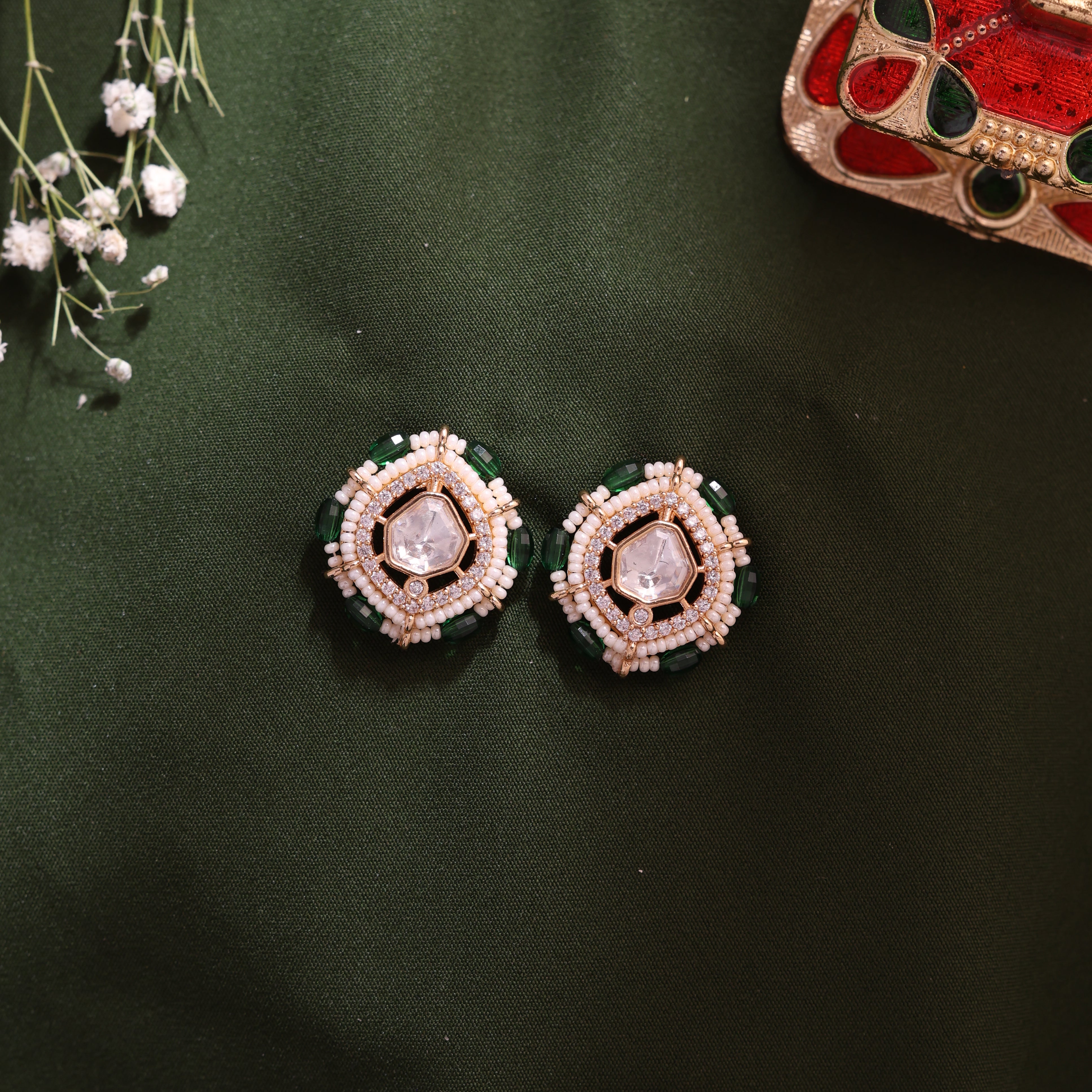 ANOKHI Beads kundan pearl studs