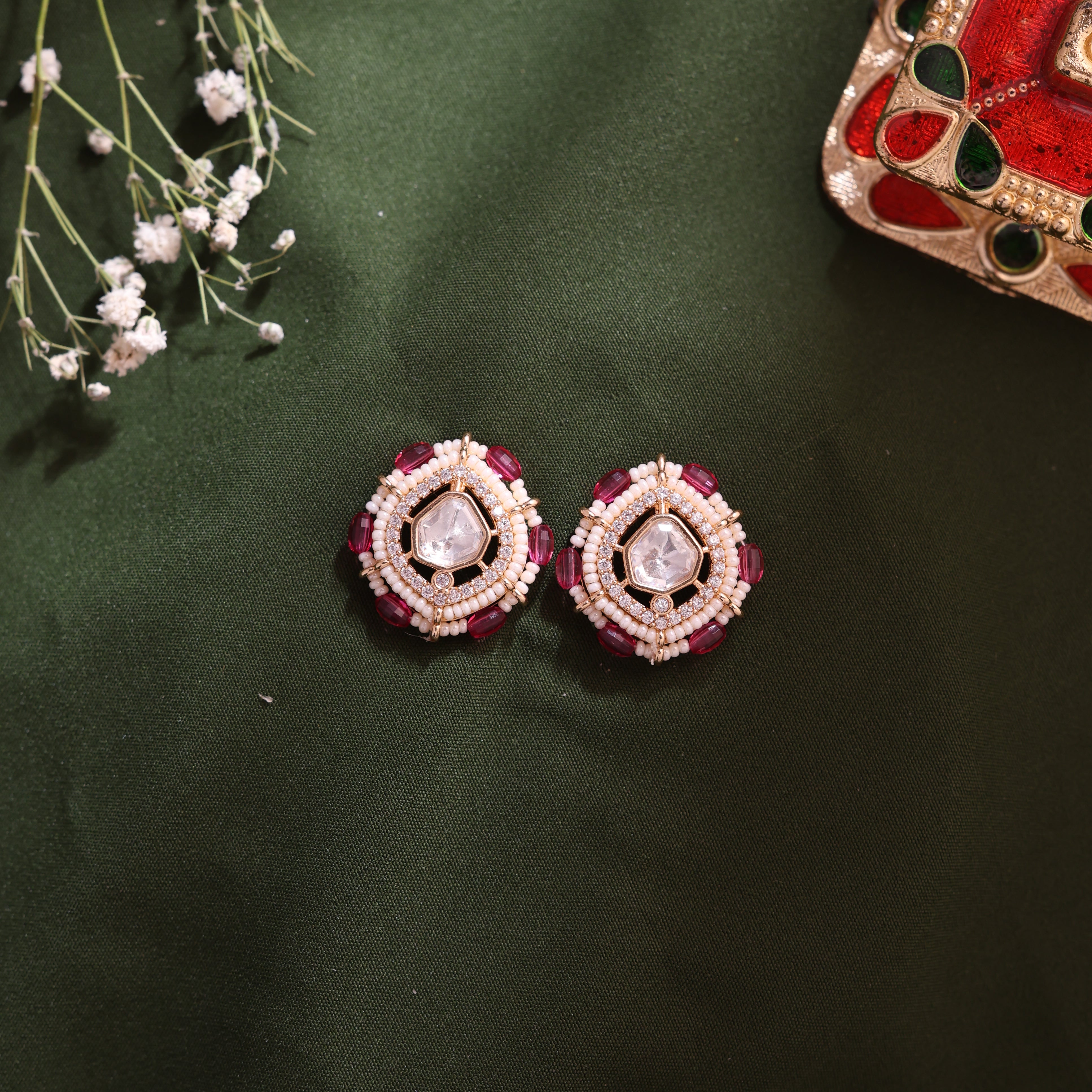 ANOKHI Beads kundan pearl studs