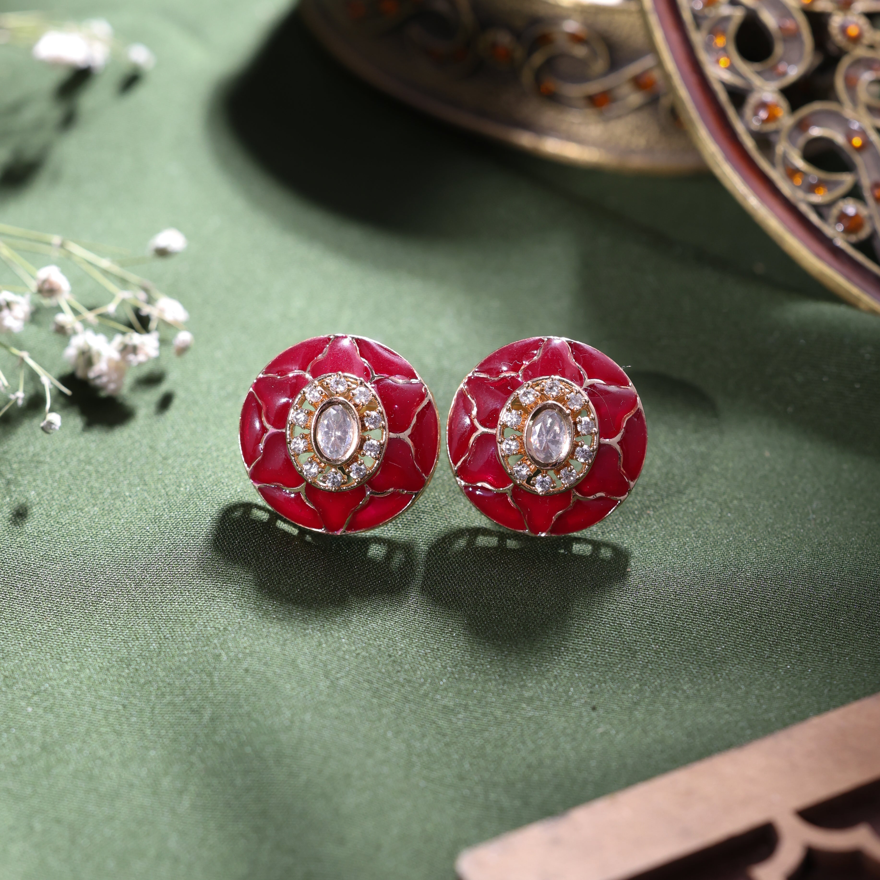 ANOKHI Epoxy meenakari Studs