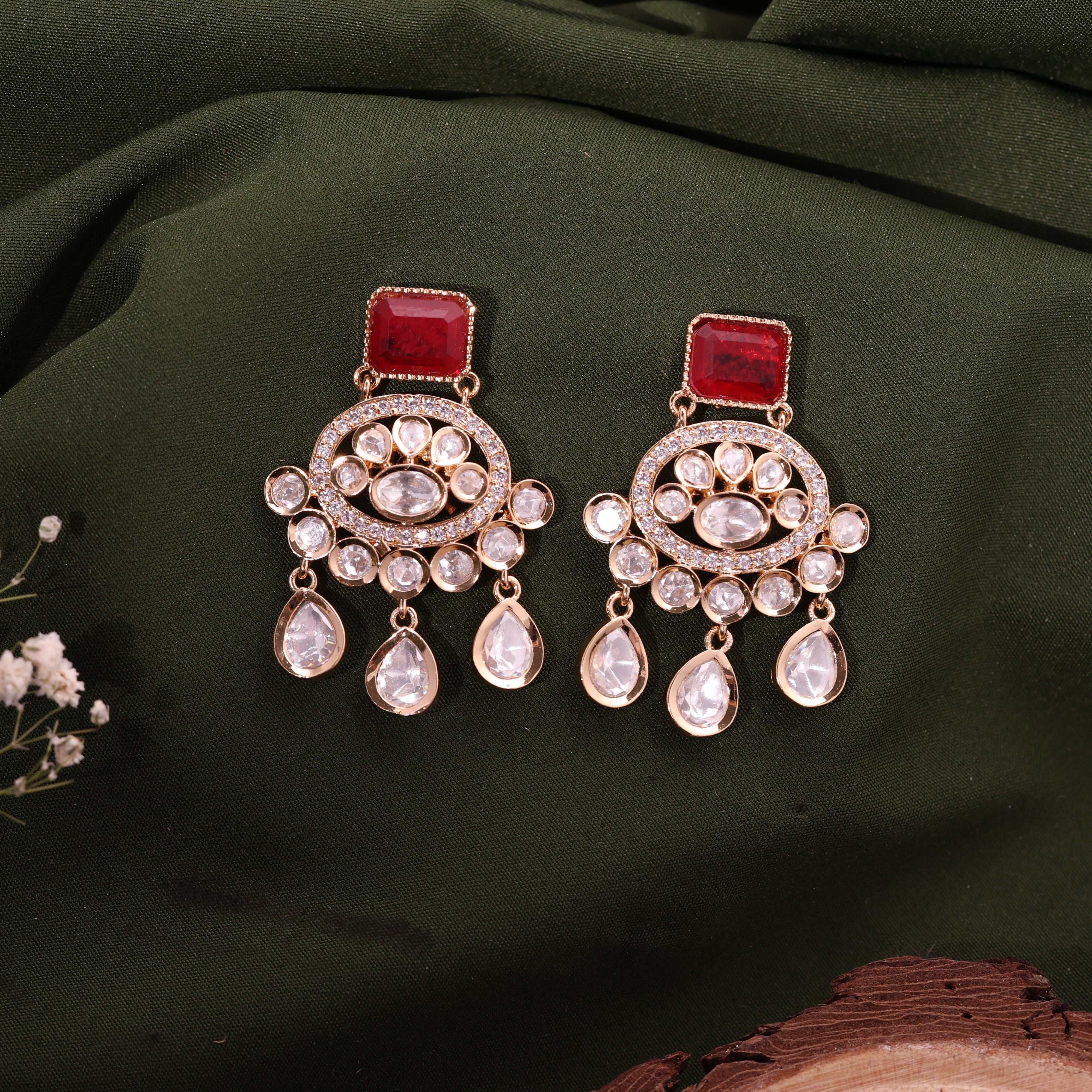 ANOKHI Chandbali Dangler Kundan Earrings