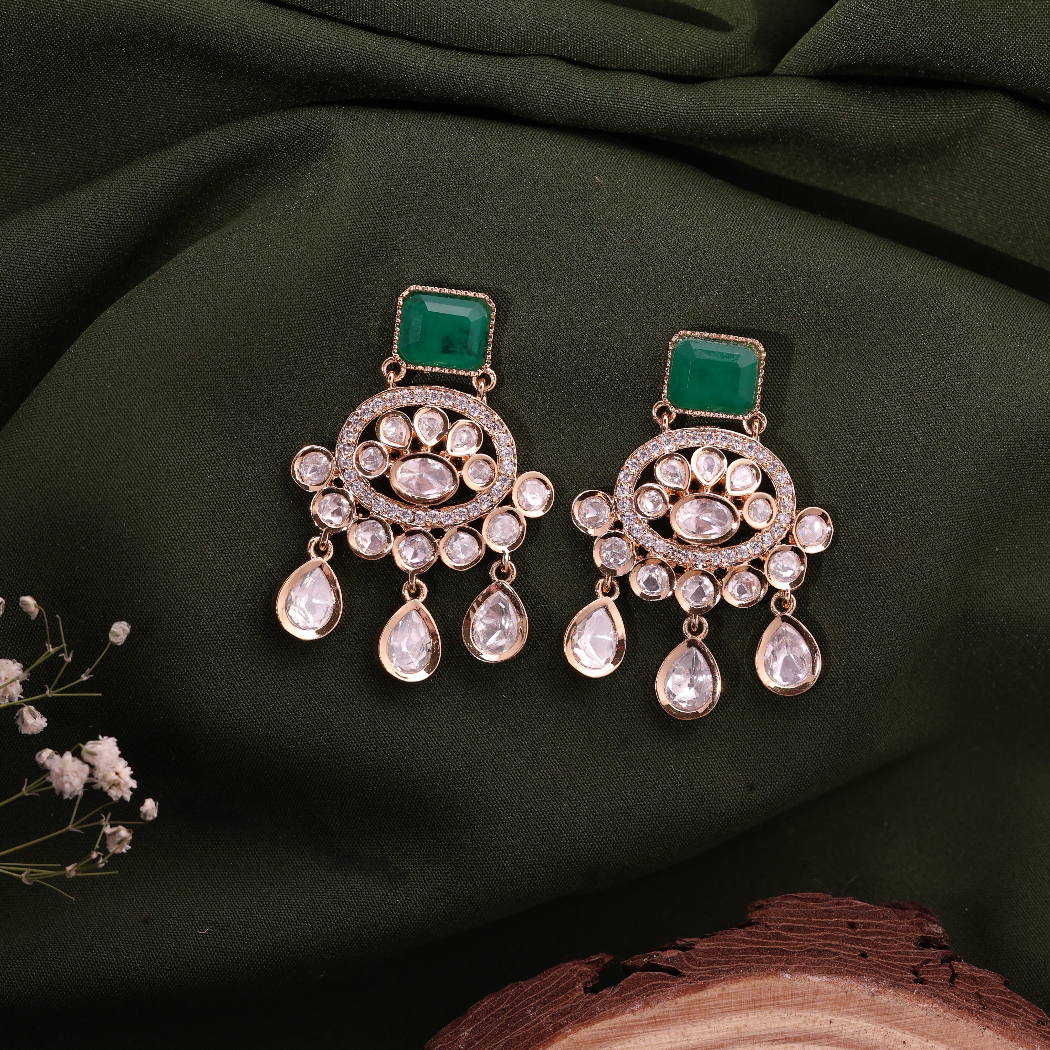 ANOKHI Chandbali Dangler Kundan Earrings
