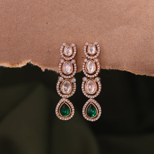 Anokhi Long Caterpillar Kundan Earrings