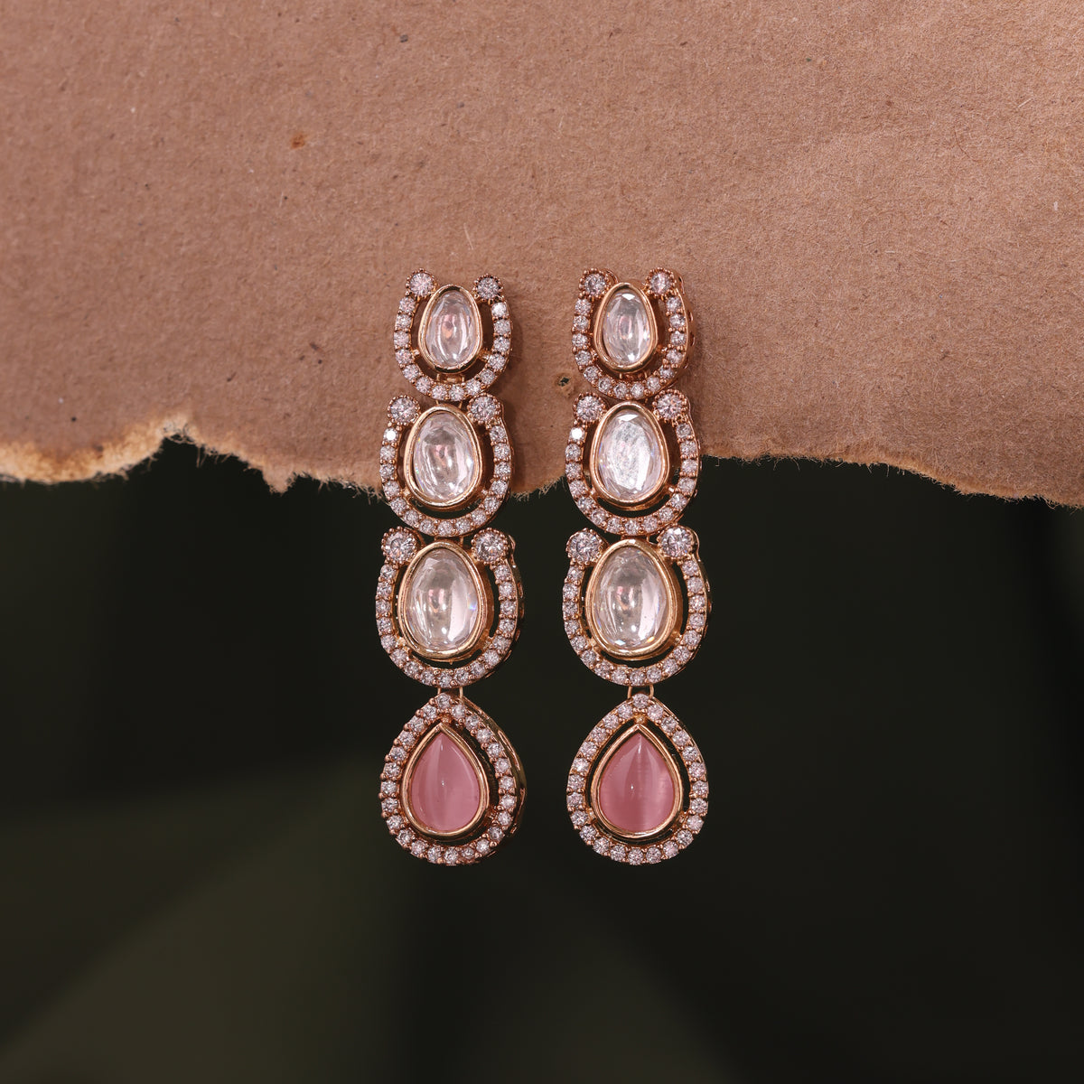 Anokhi Long Caterpillar Kundan Earrings