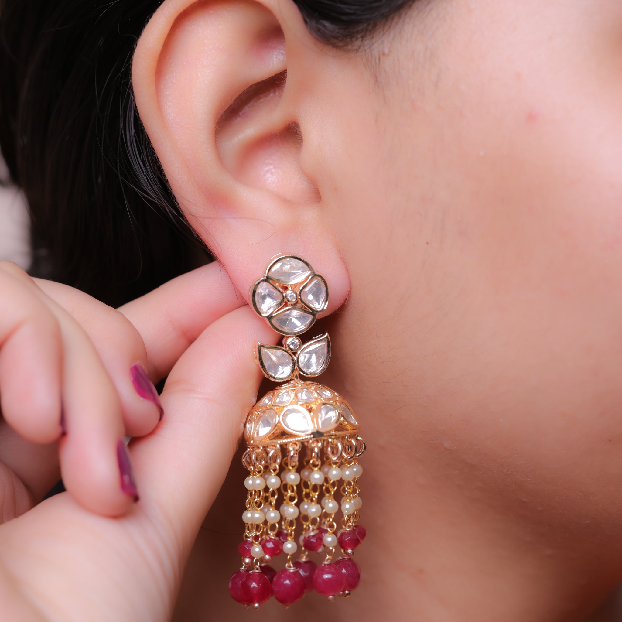 Anokhi White Pearl Jhumki Drops